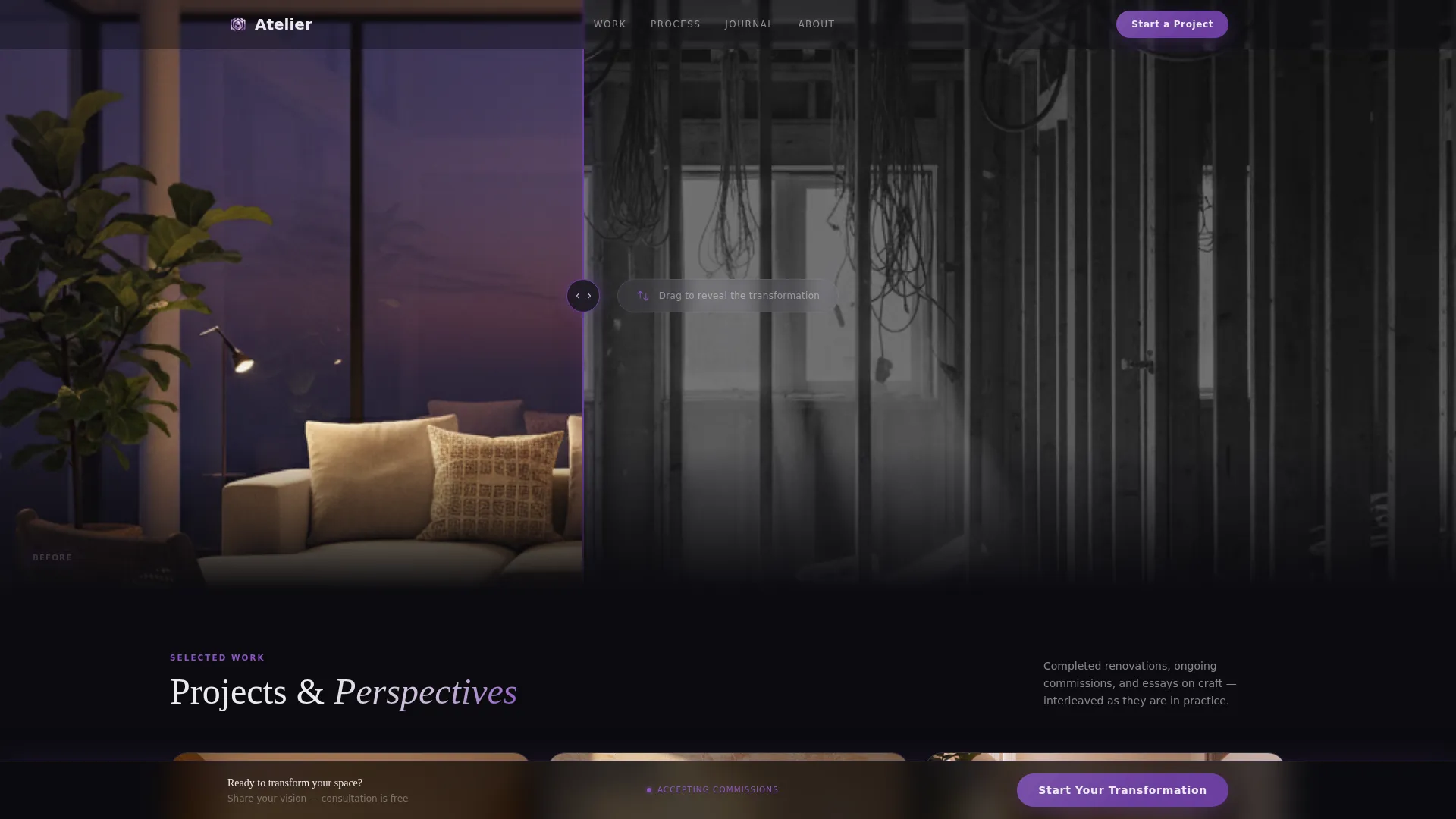 Interior Designer Portfolio Landing Page Template