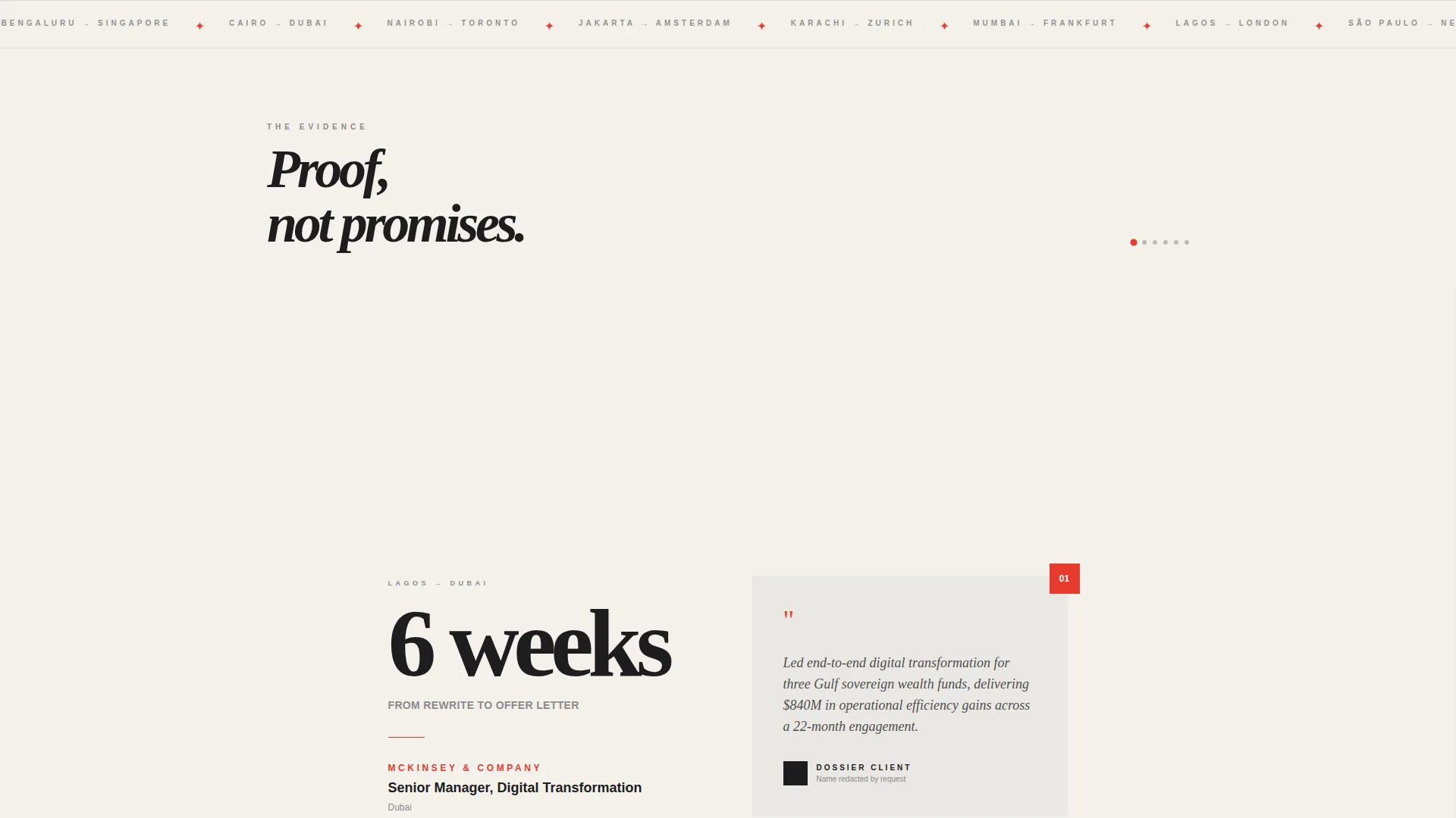 Executive Bio Landing Page Template for Global Careers
