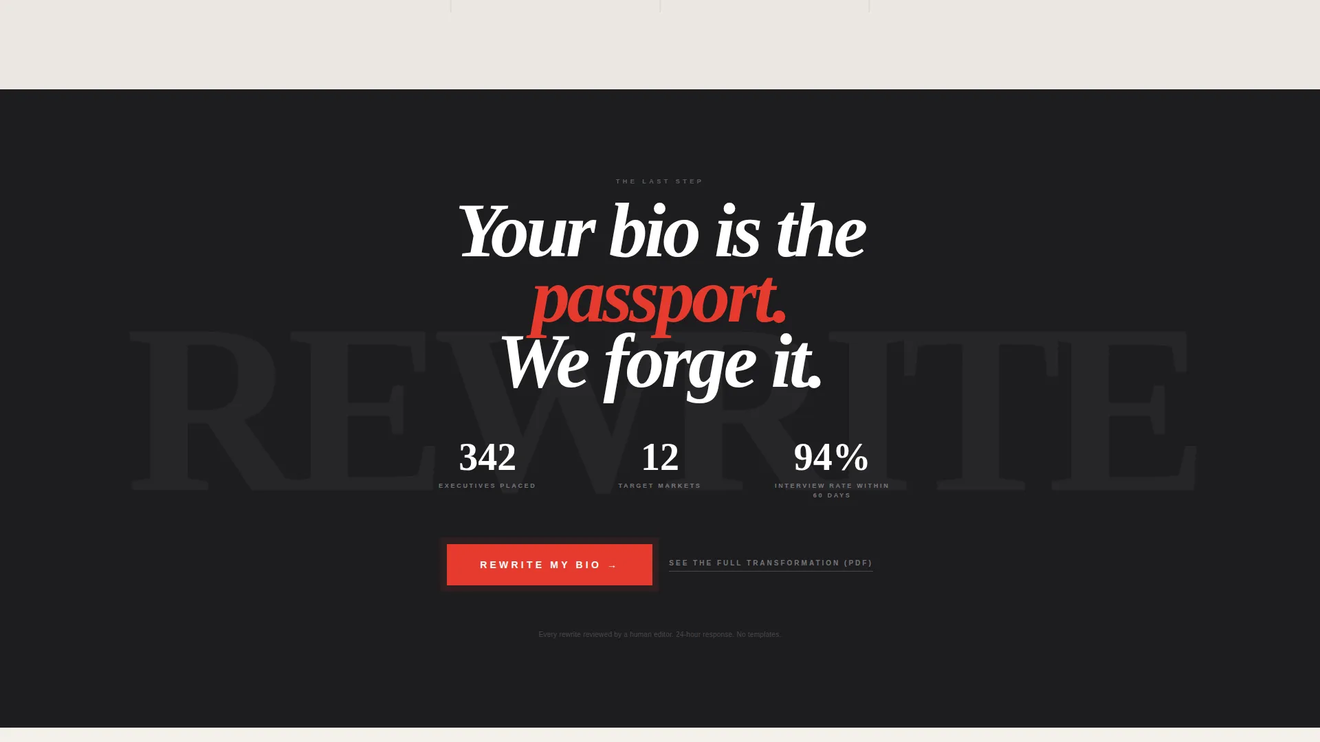 Executive Bio Landing Page Template for Global Careers