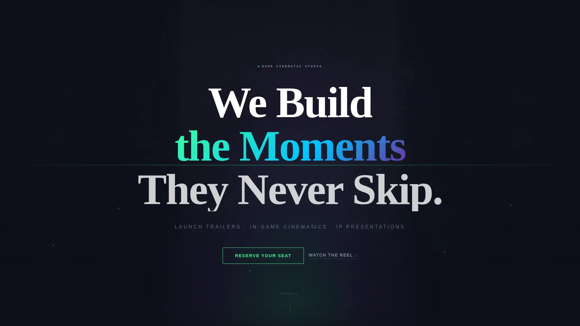 Game Cinematic Studio Event Landing Page Template