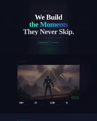 Game Cinematic Studio Event Landing Page Template