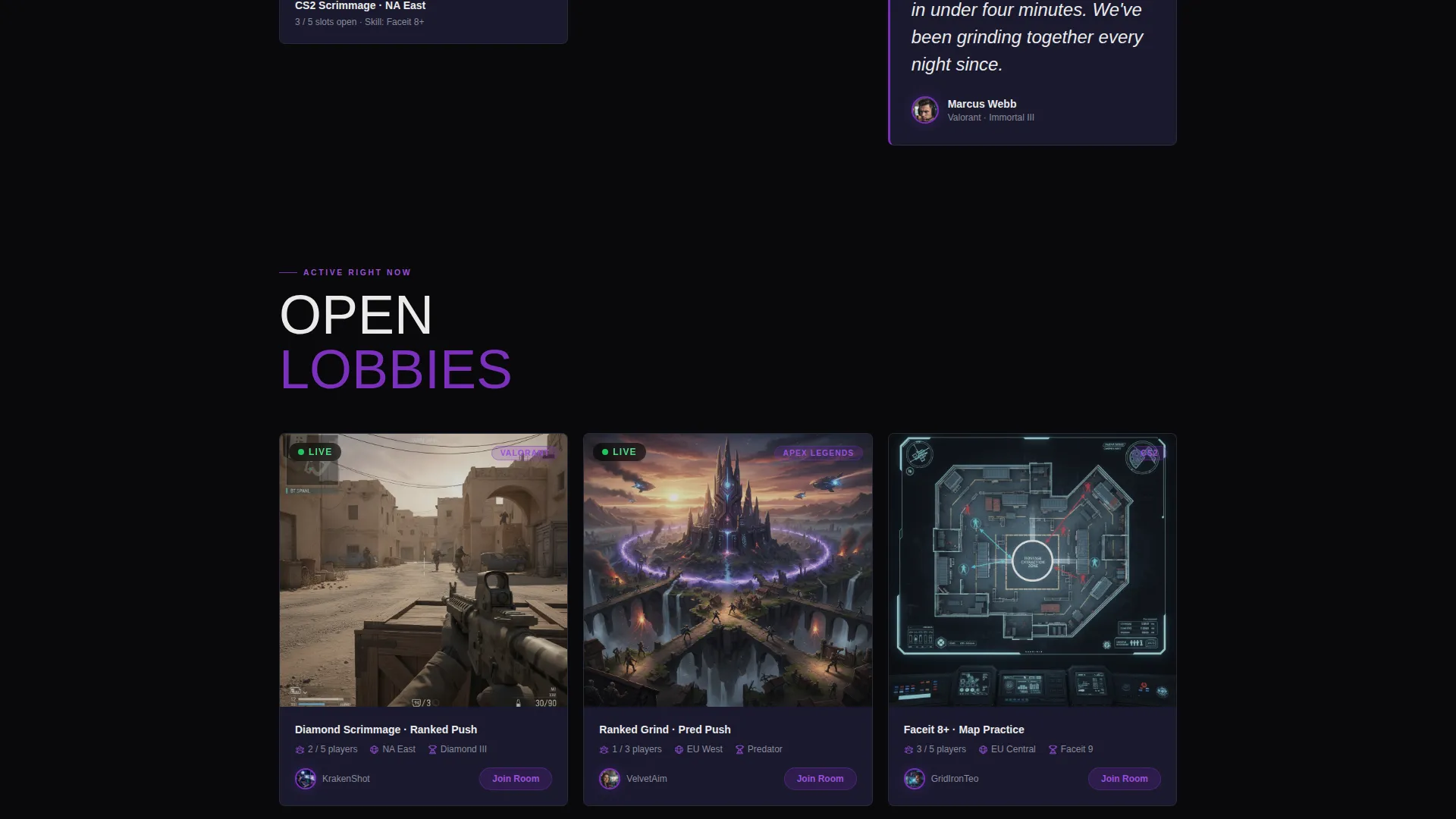 Electric Gaming Community Landing Page Template