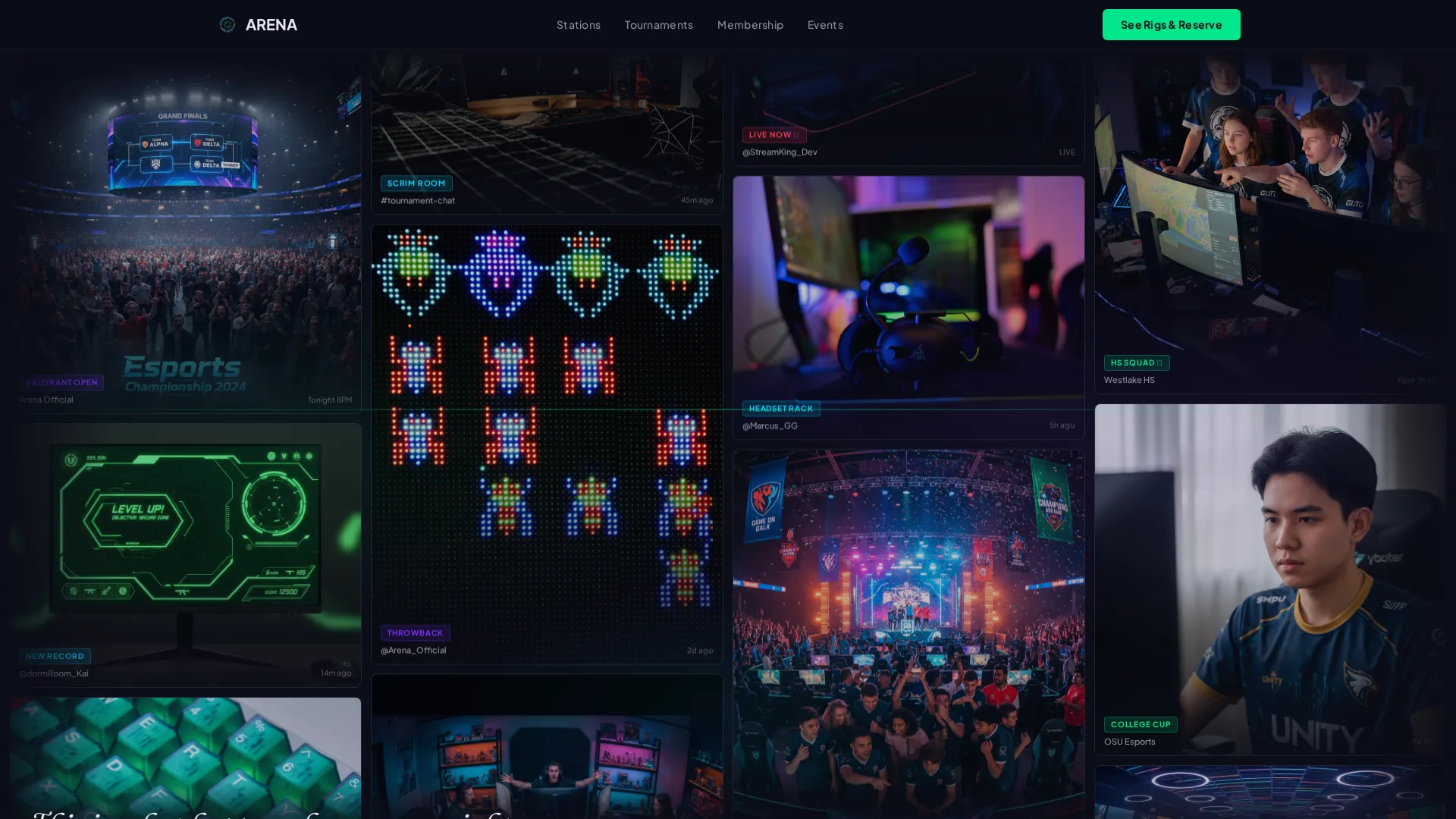 Gaming Lounge Landing Page Template | Futuristic Neon