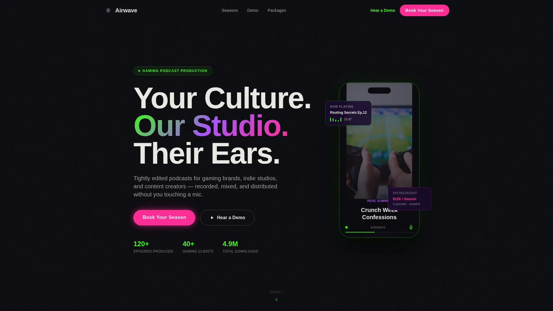 Gaming Podcast Production Landing Page Template