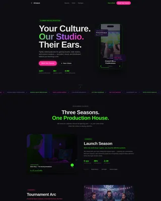 Gaming Podcast Production Landing Page Template