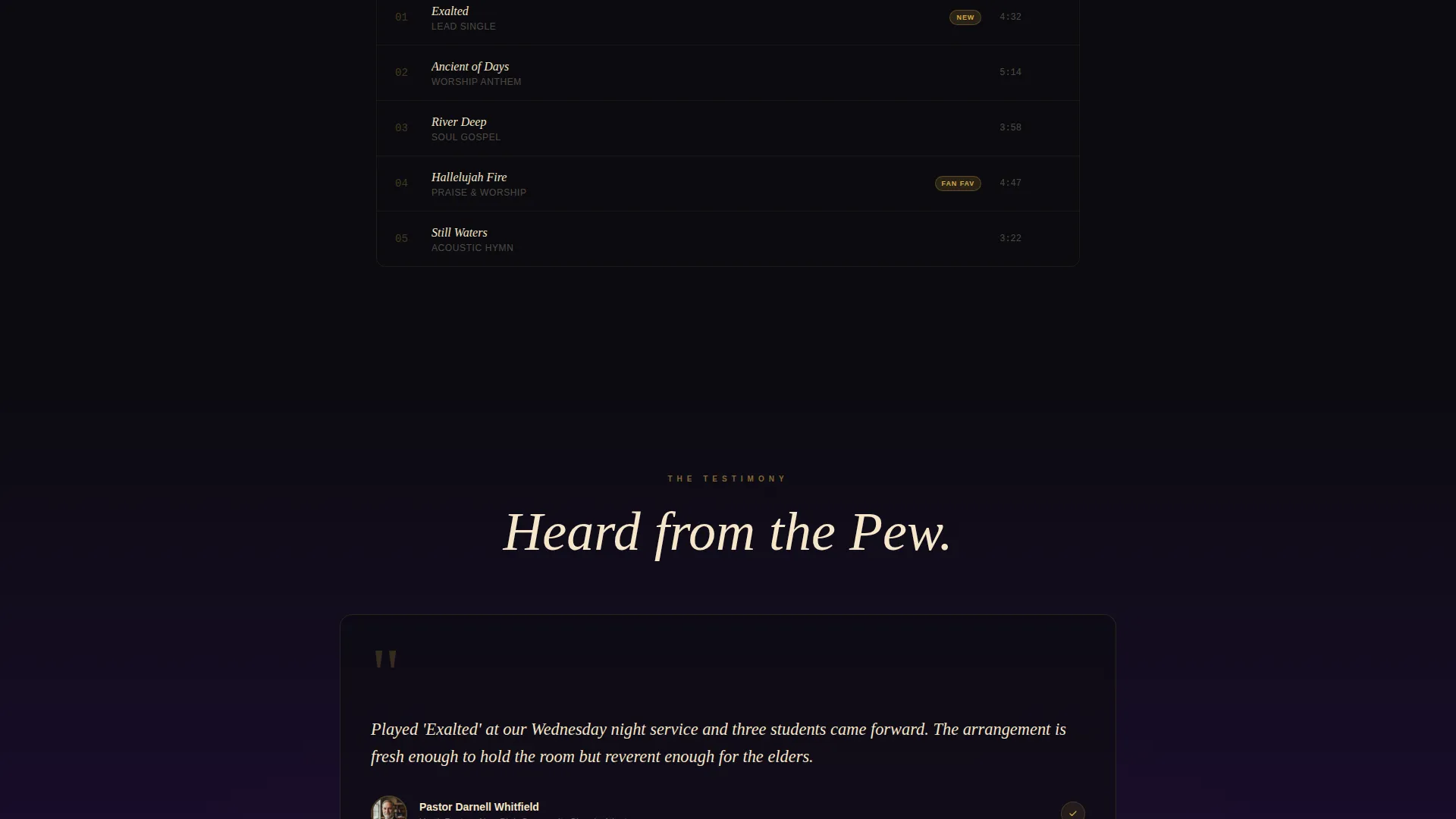 Musician & Band Professional Website Template