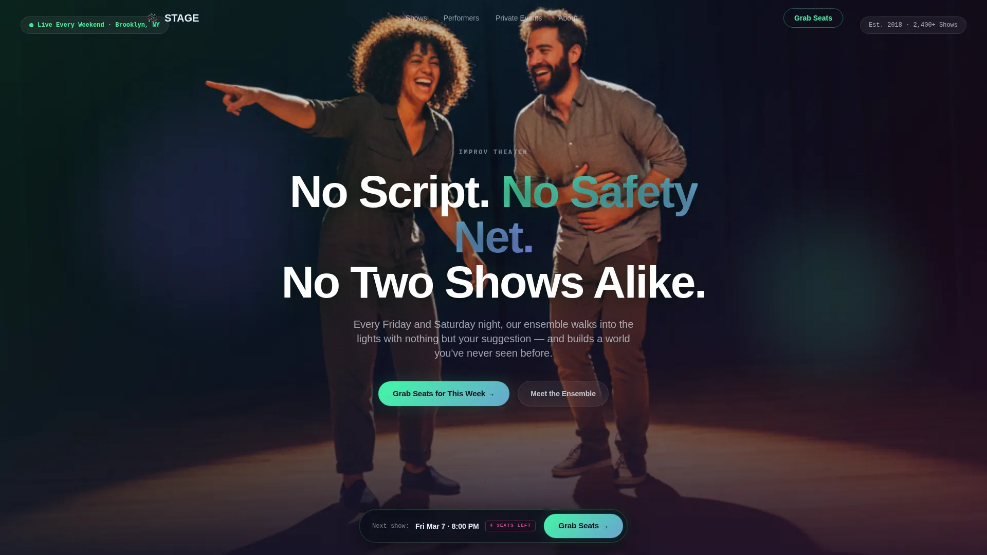 Theater Landing Page Template - Electric Stage Energy