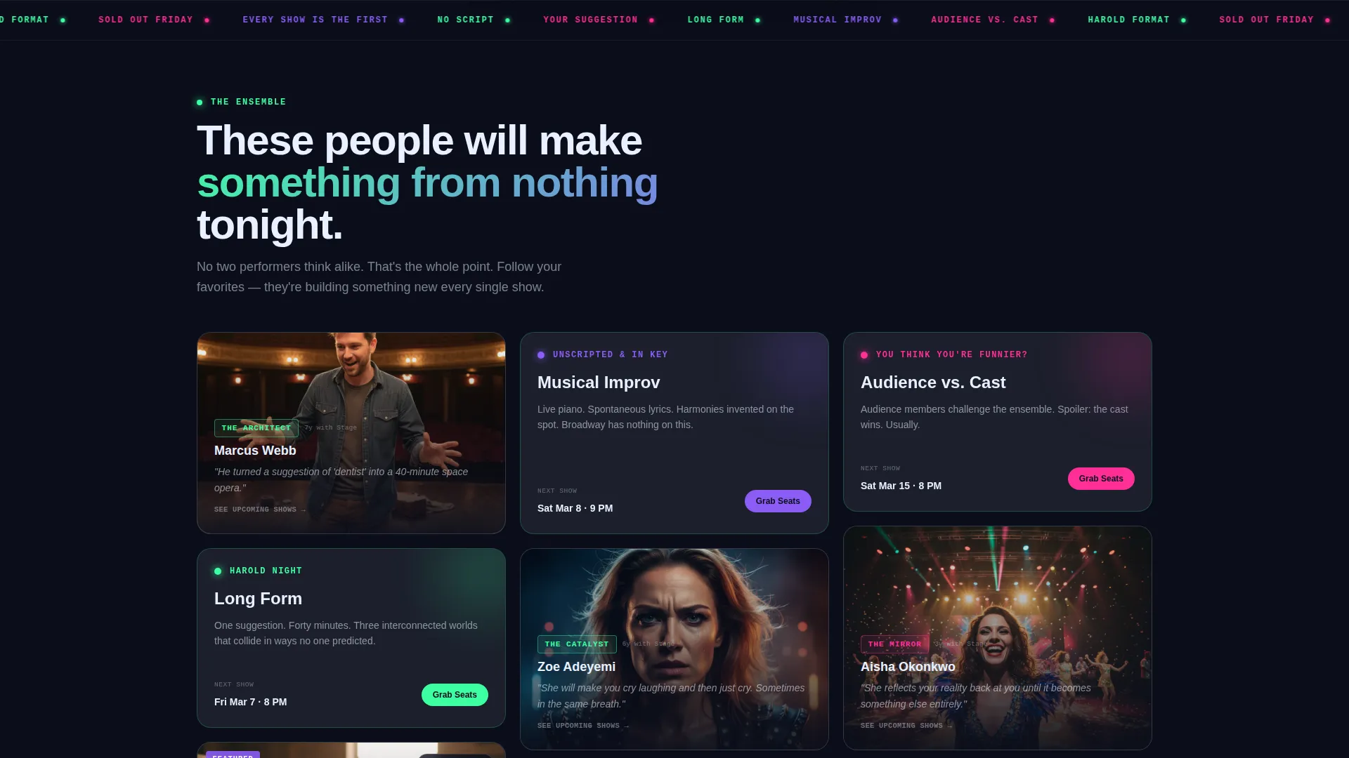 Theater Landing Page Template - Electric Stage Energy