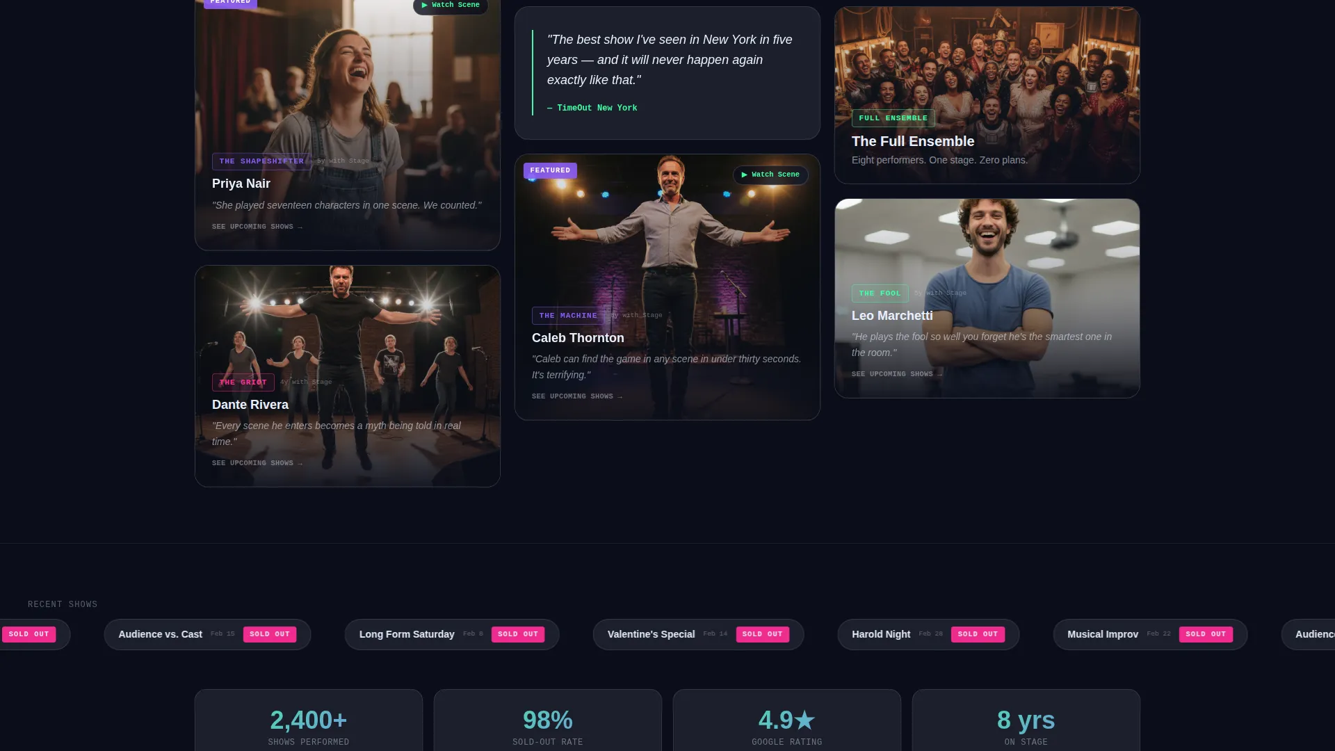 Theater Landing Page Template - Electric Stage Energy