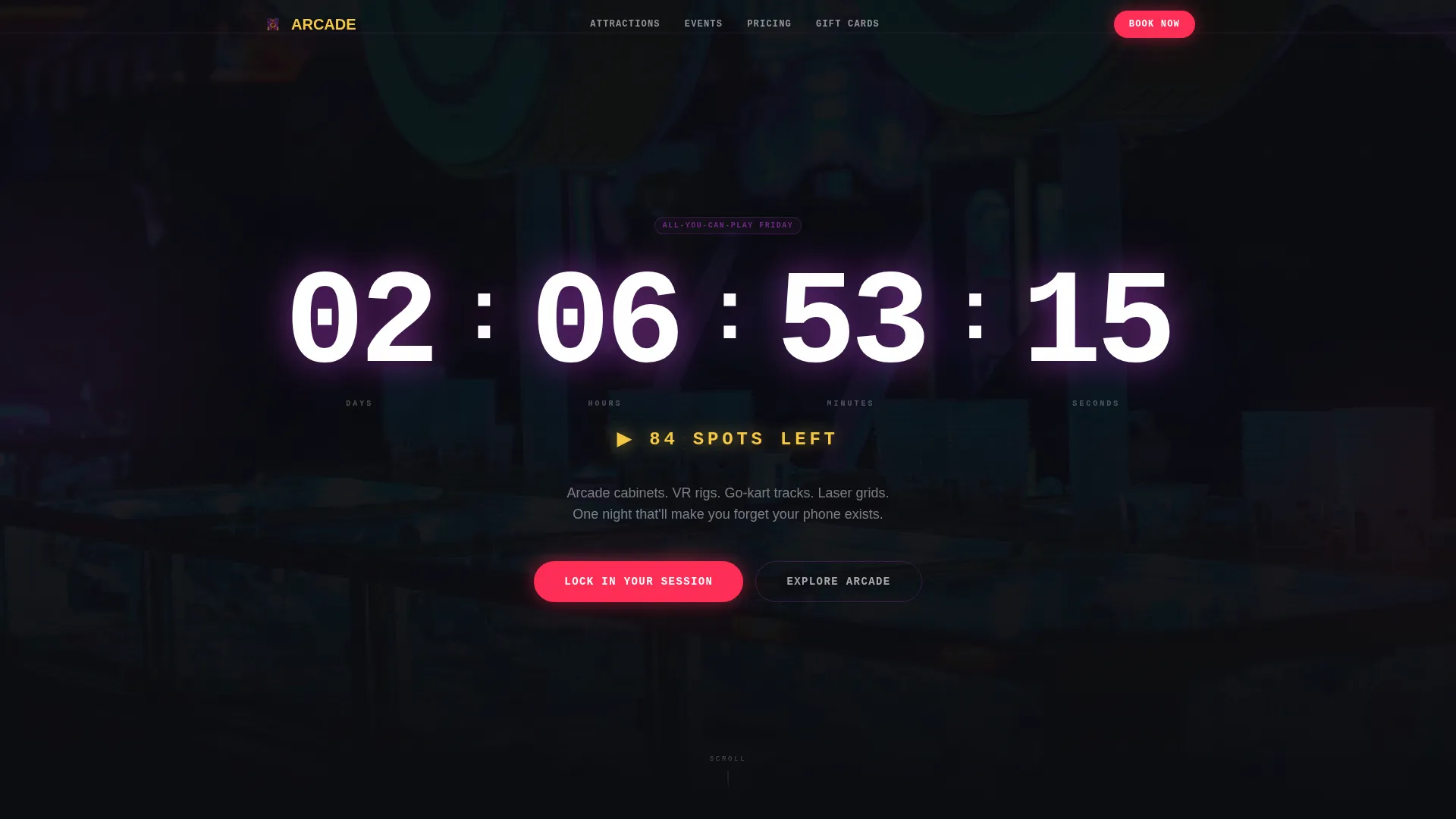 Indoor Entertainment Center Landing Page Template
