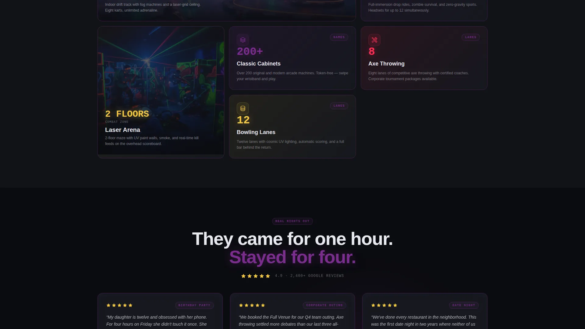 Indoor Entertainment Center Landing Page Template