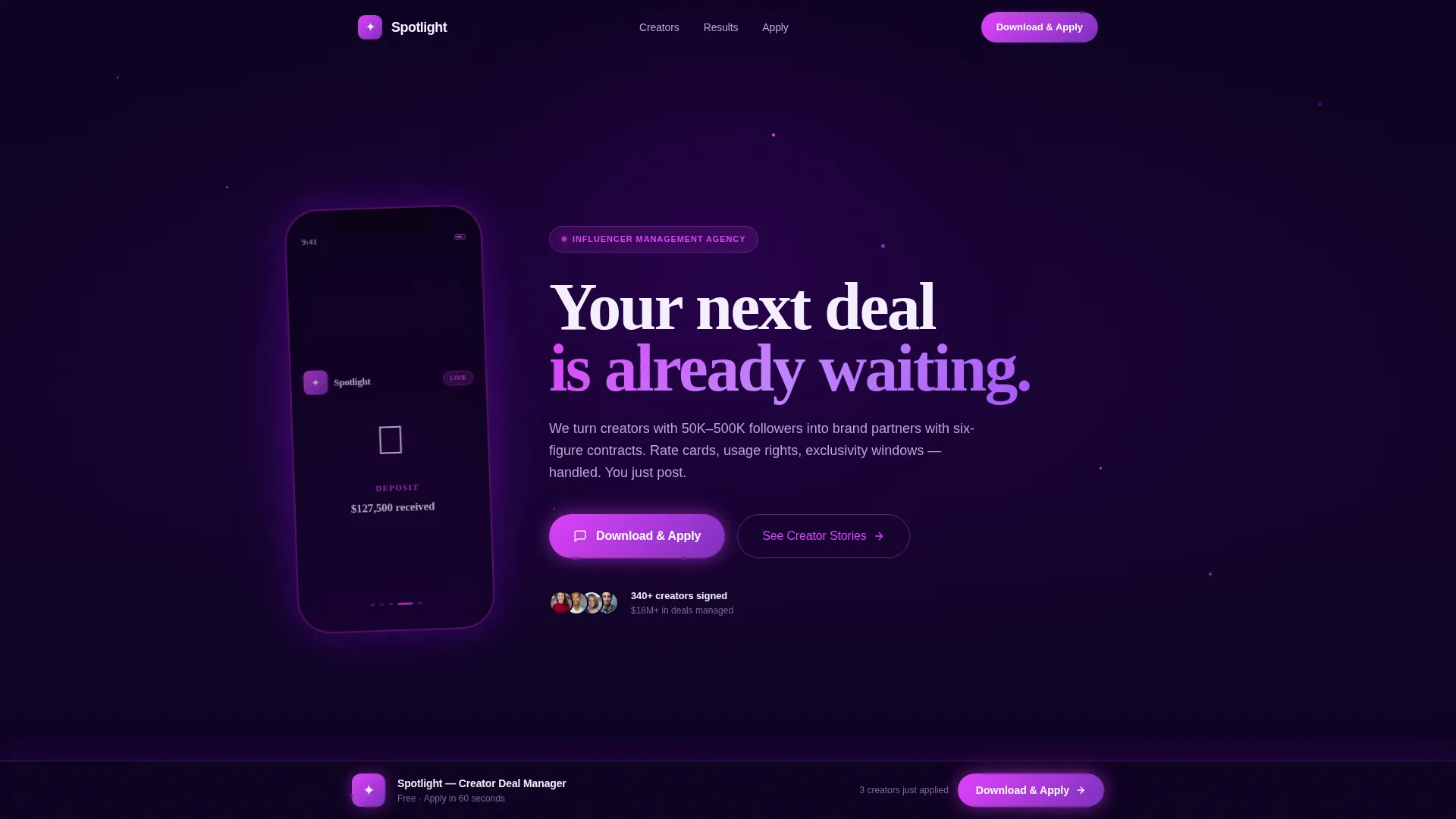 Talent & Artist Management Professional Website Template