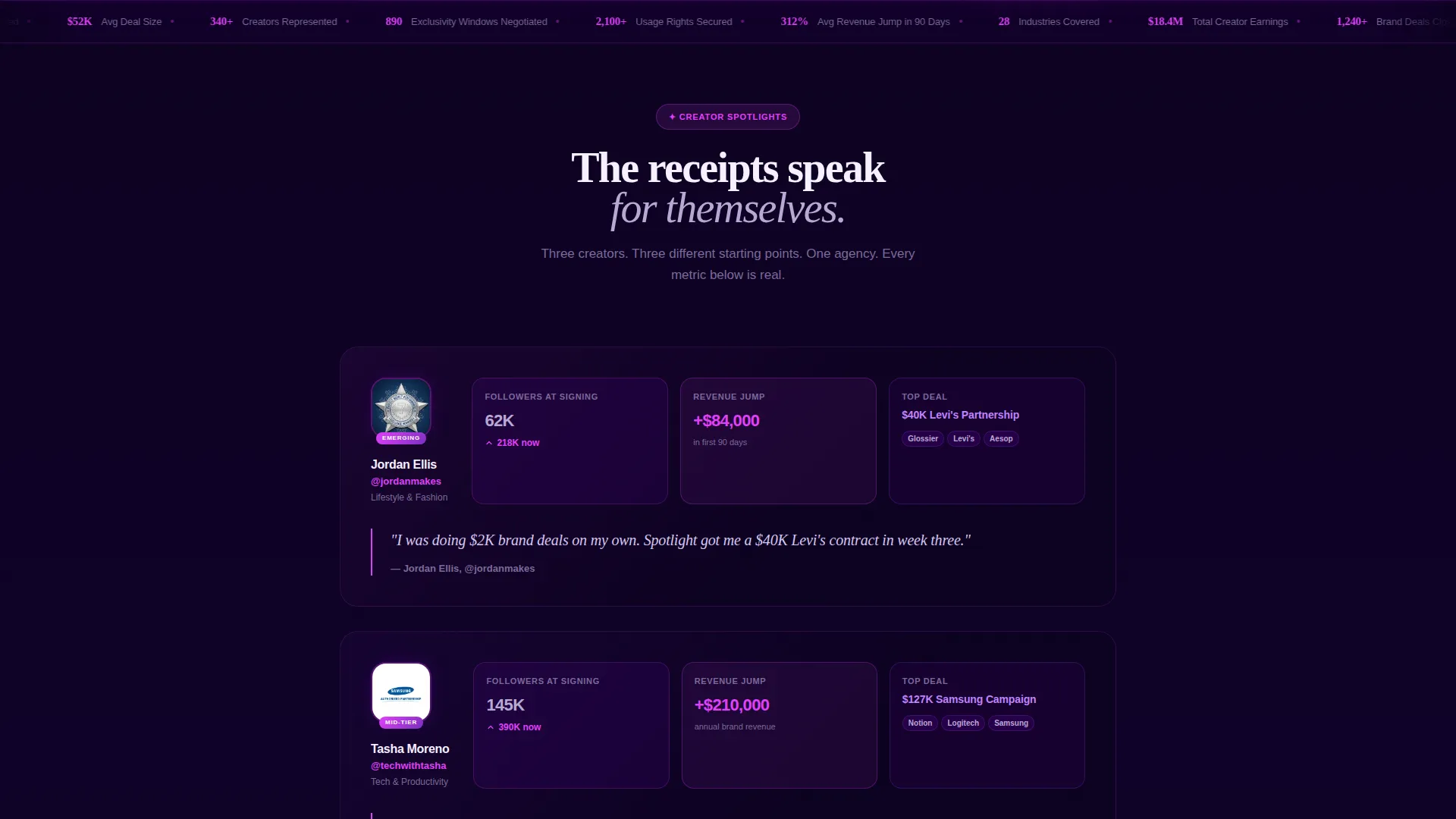 Talent & Artist Management Professional Website Template