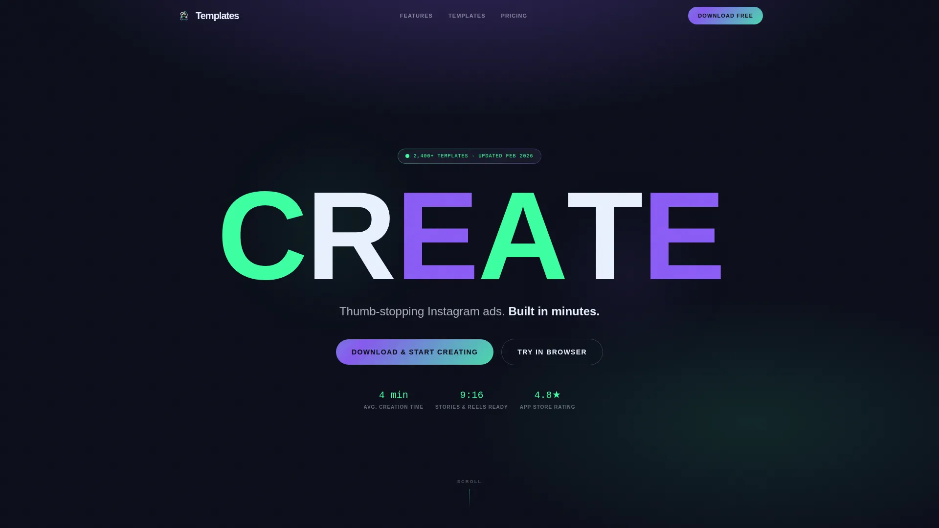 Instagram Content Professional Website Template