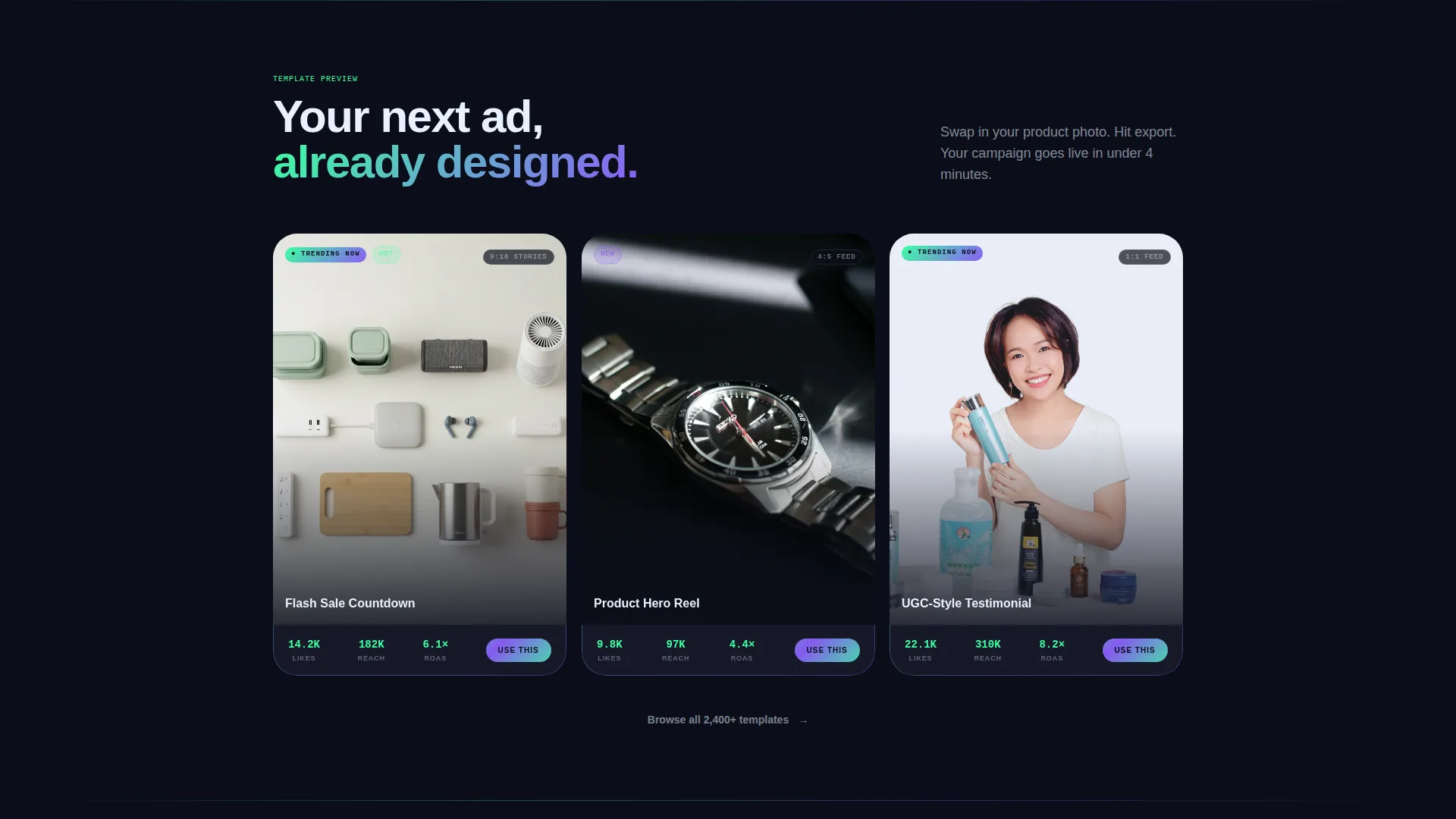 Instagram Content Professional Website Template