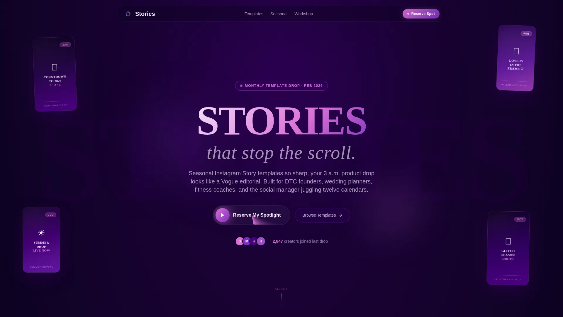 Instagram Content Advanced Professional Website Template
