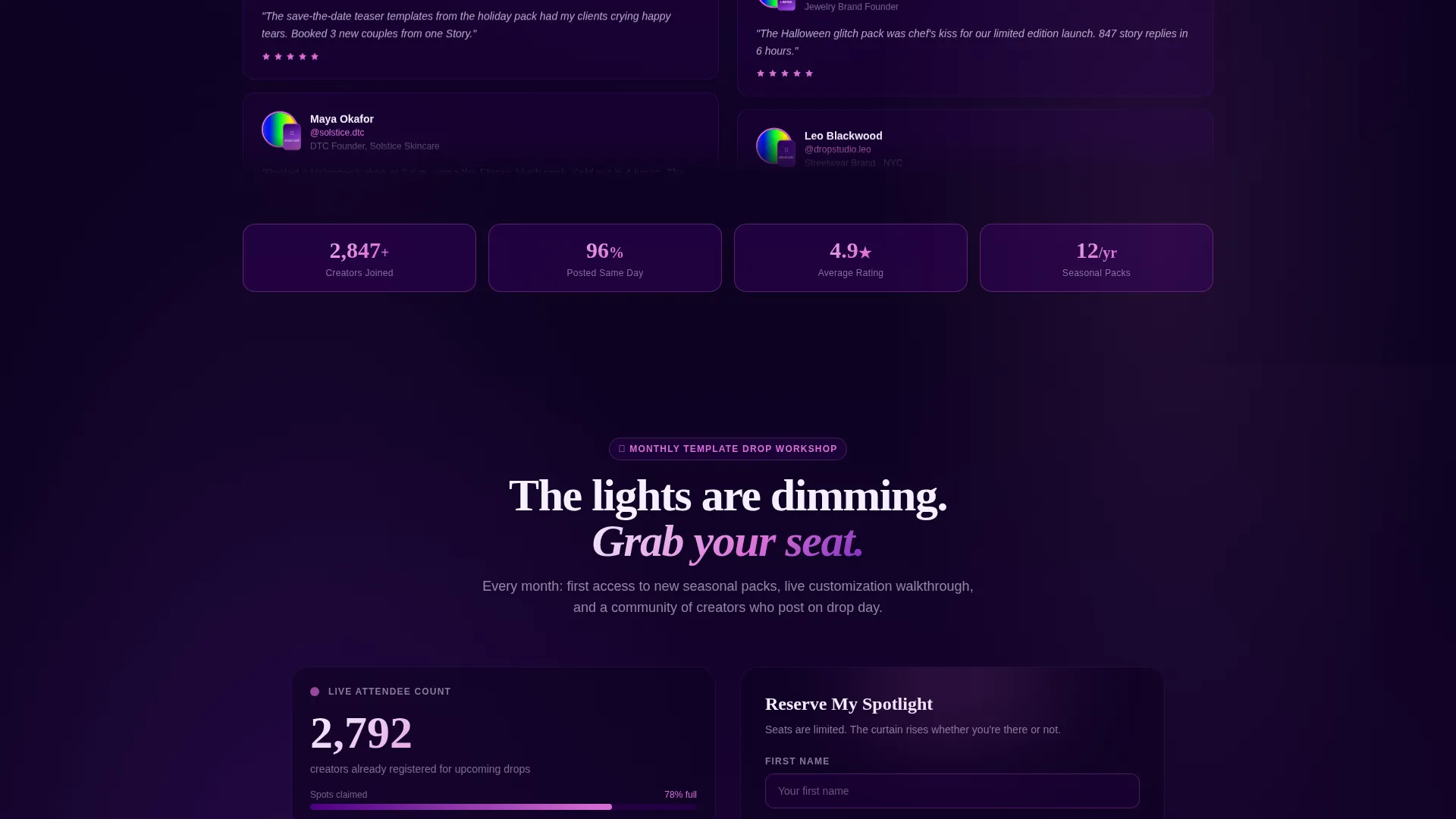 Instagram Content Advanced Professional Website Template