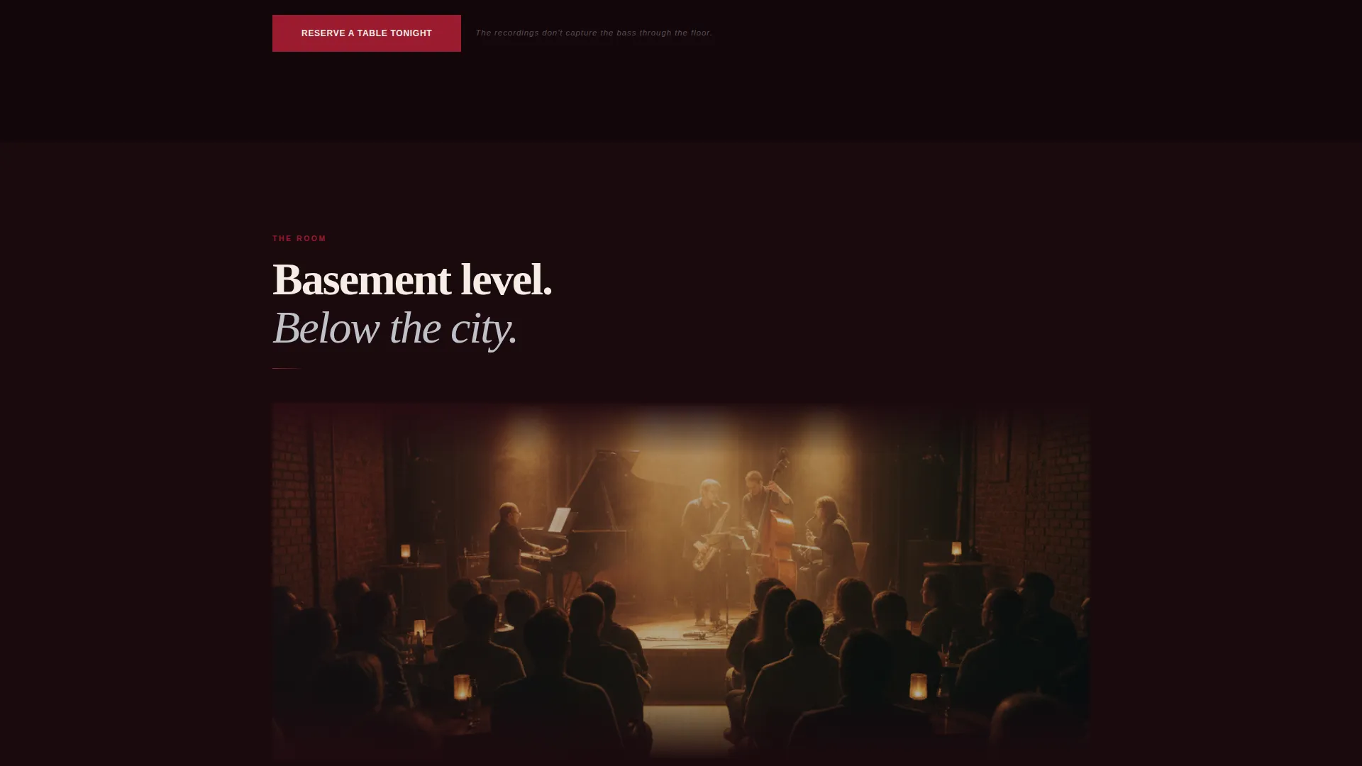 Dark Immersive Jazz Club Landing Page Template