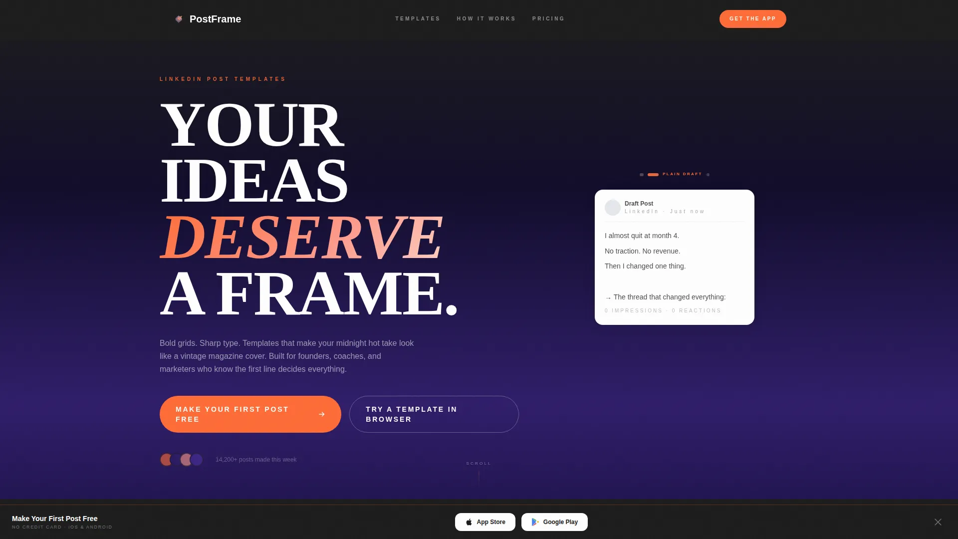 Bold LinkedIn Post Landing Page Template