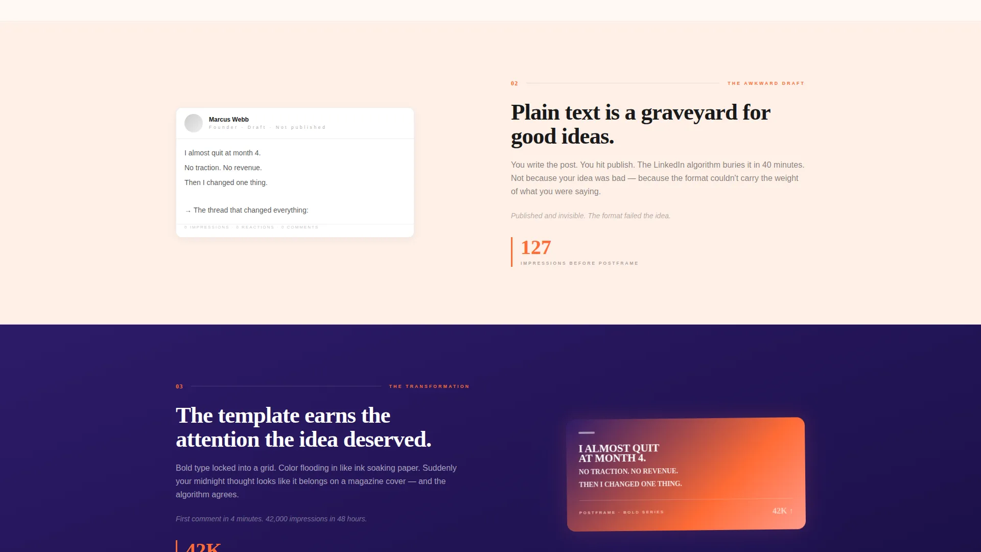 Bold LinkedIn Post Landing Page Template