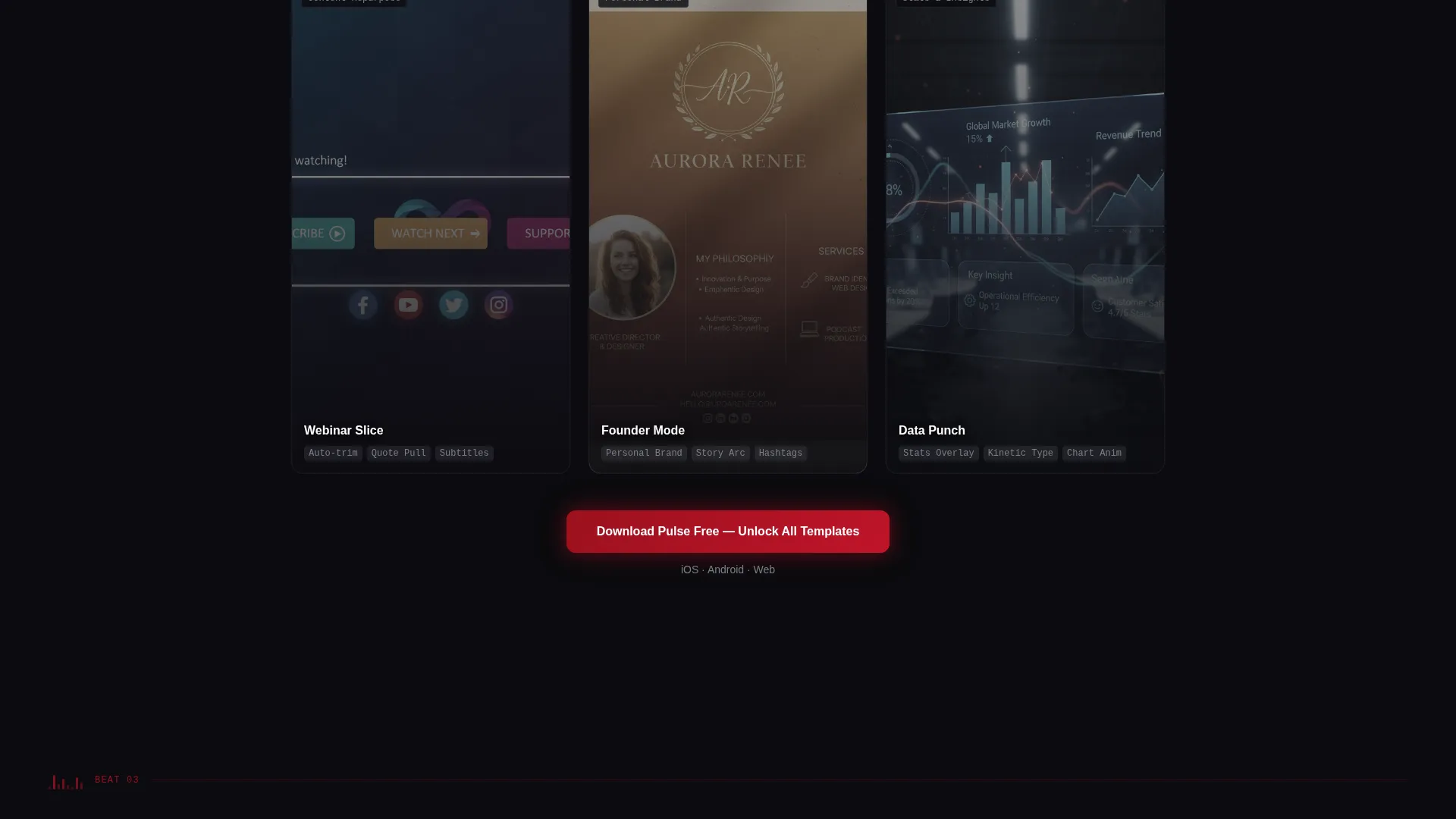 LinkedIn Reel Landing Page Template for App Downloads