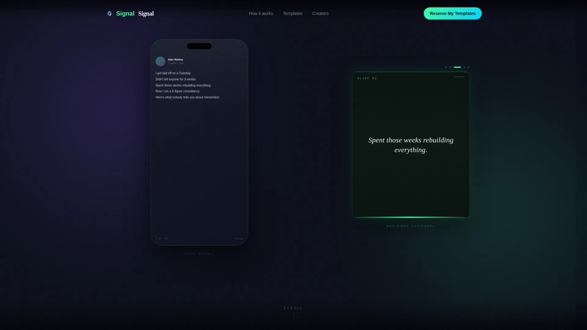 Cinematic LinkedIn Carousel Waitlist Landing Page