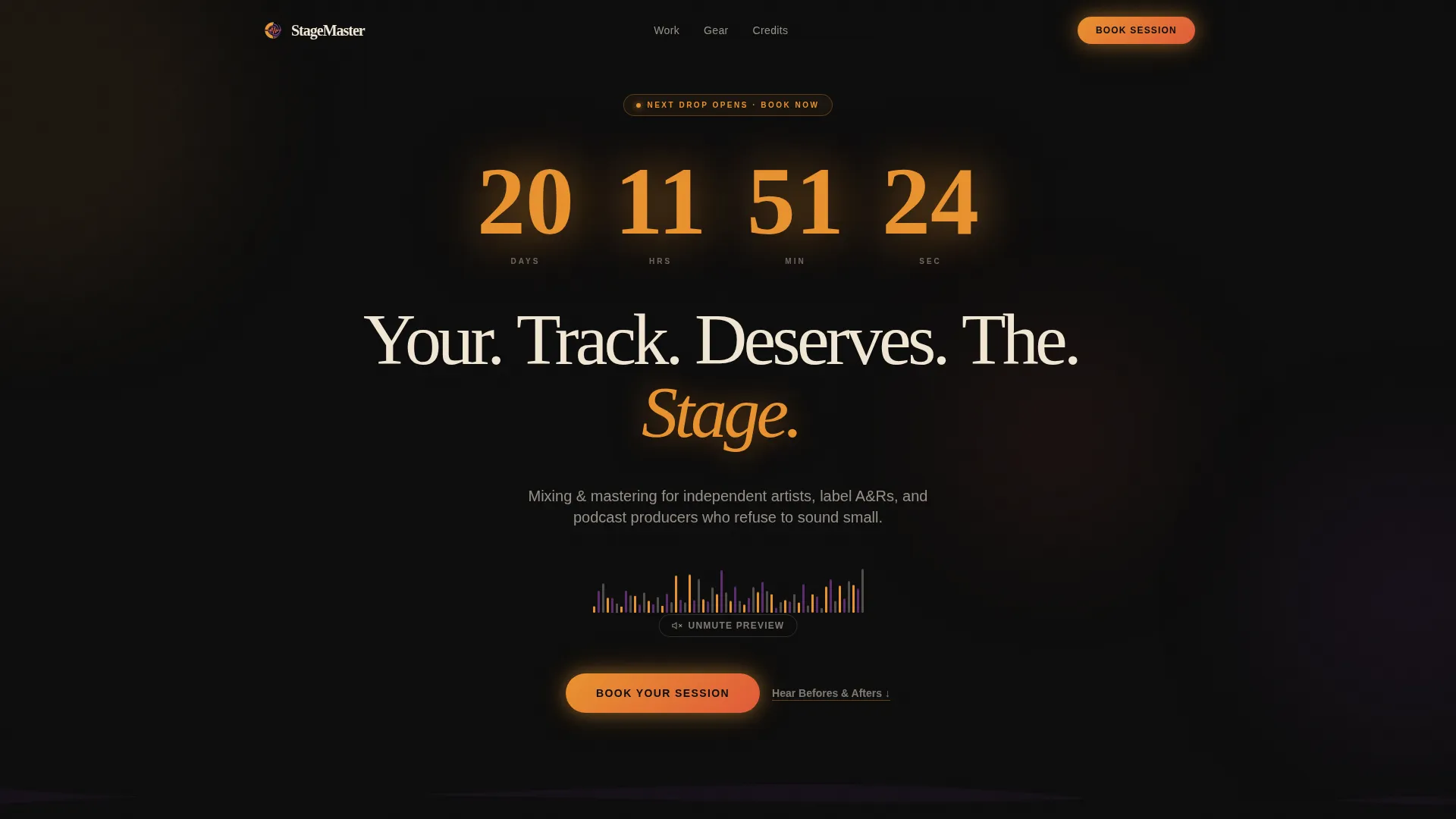 Mixing & Mastering Engineer Landing Page Template