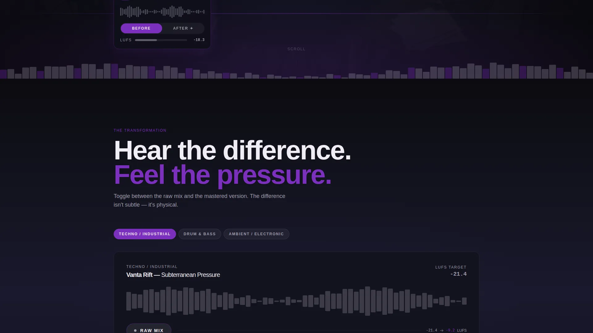 Music Producer & Studio Pricing Website Template