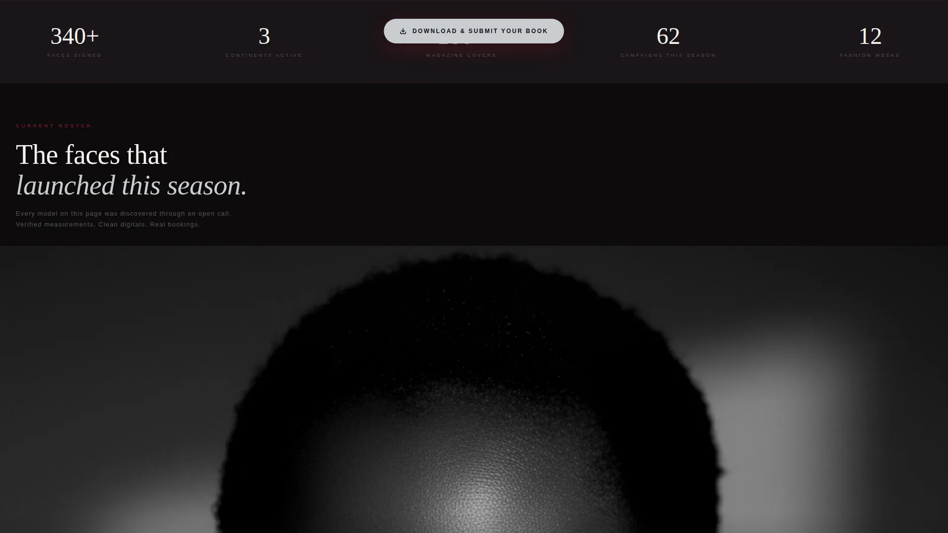 Model Management Agency Landing Page Template