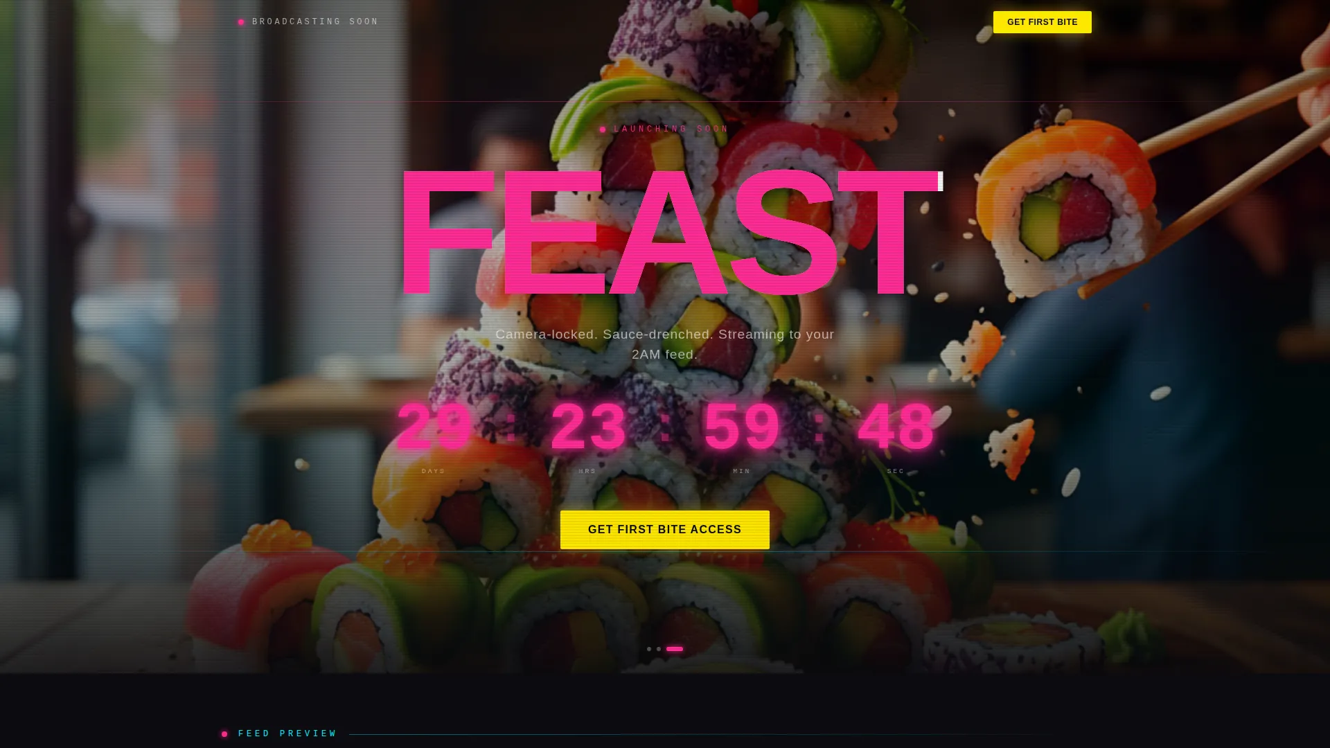 Mukbang Channel Coming Soon Landing Page Template