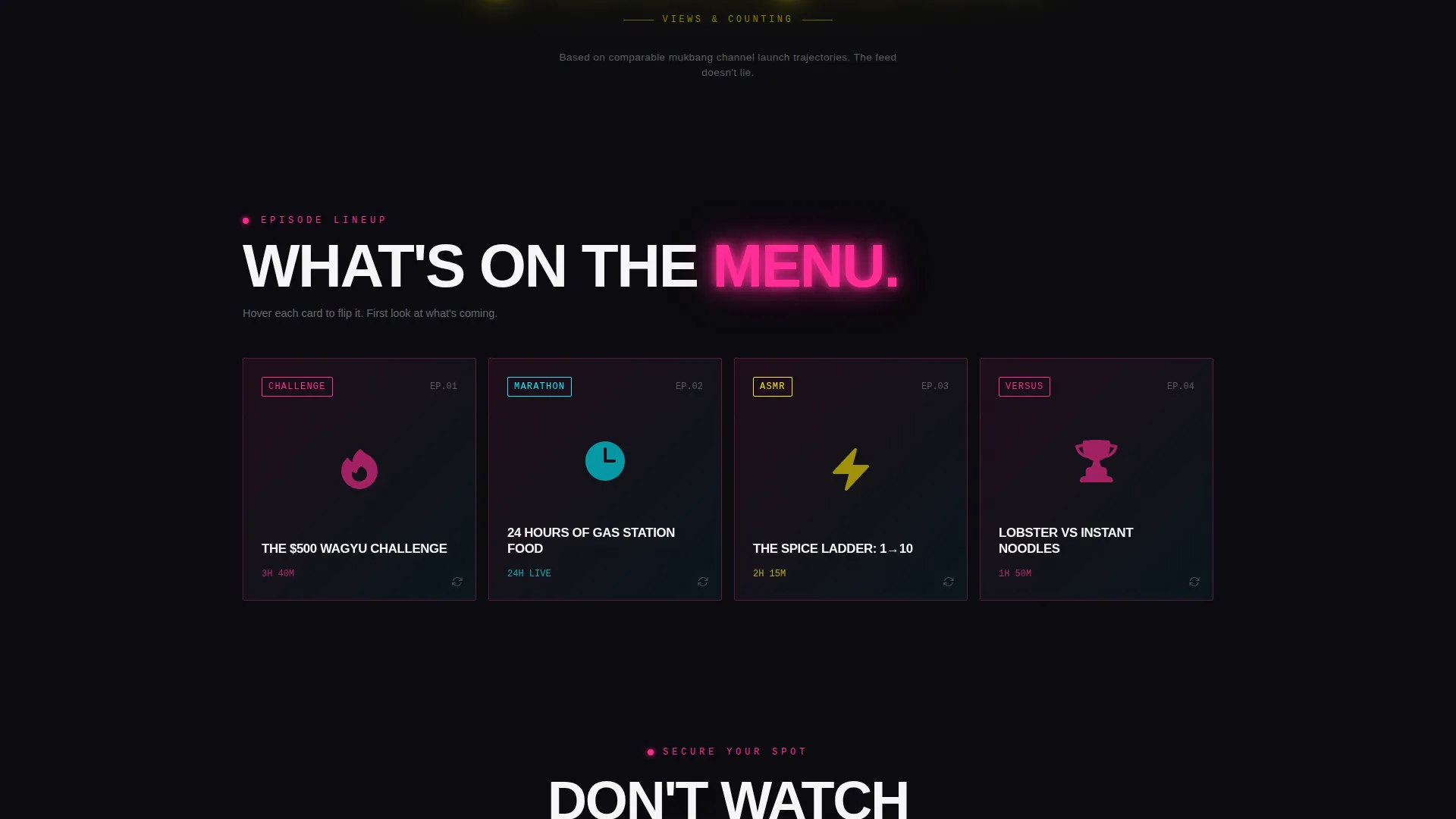 Mukbang Channel Coming Soon Landing Page Template