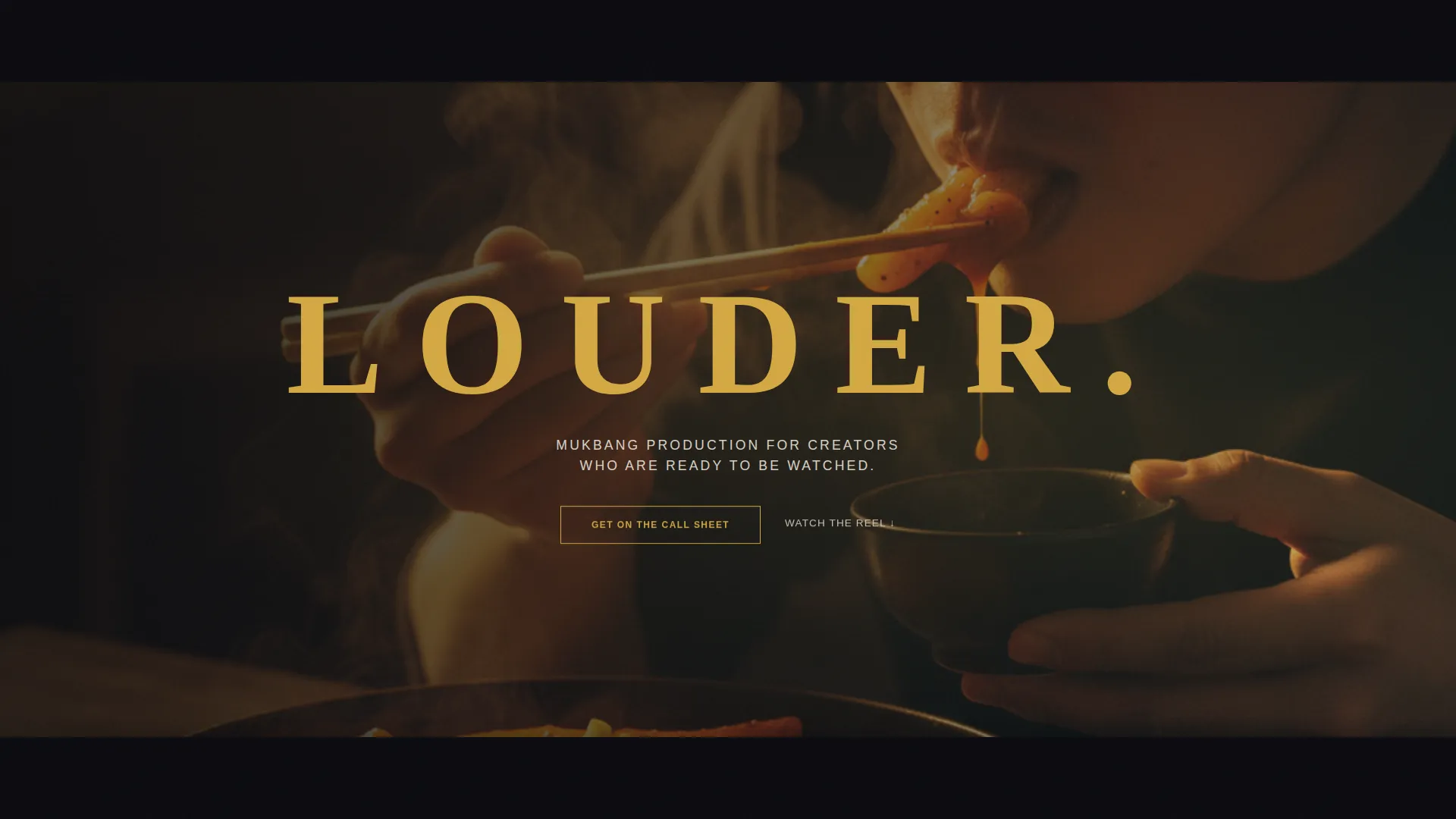 Cinematic Mukbang Production Landing Page Template