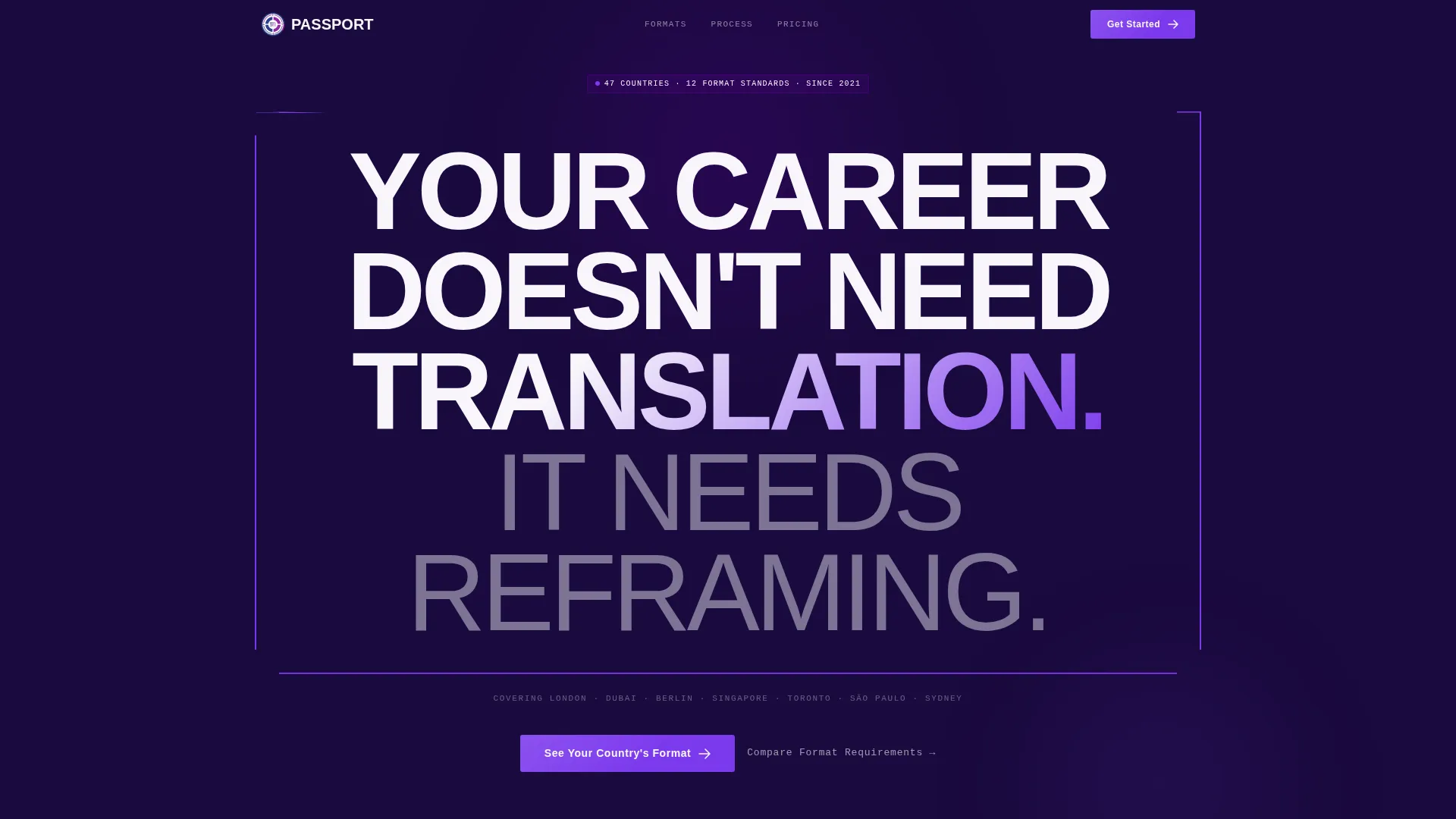 International Resume & CV Landing Page Template