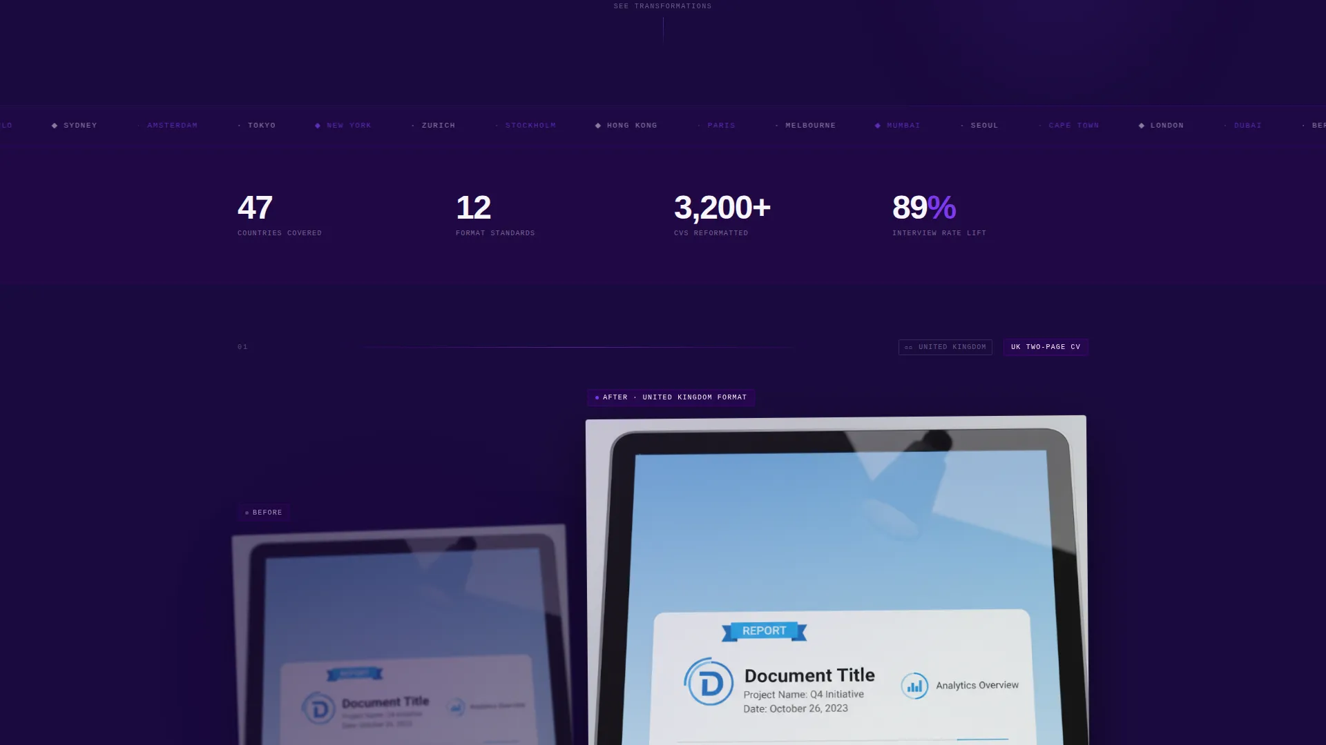 International Resume & CV Landing Page Template
