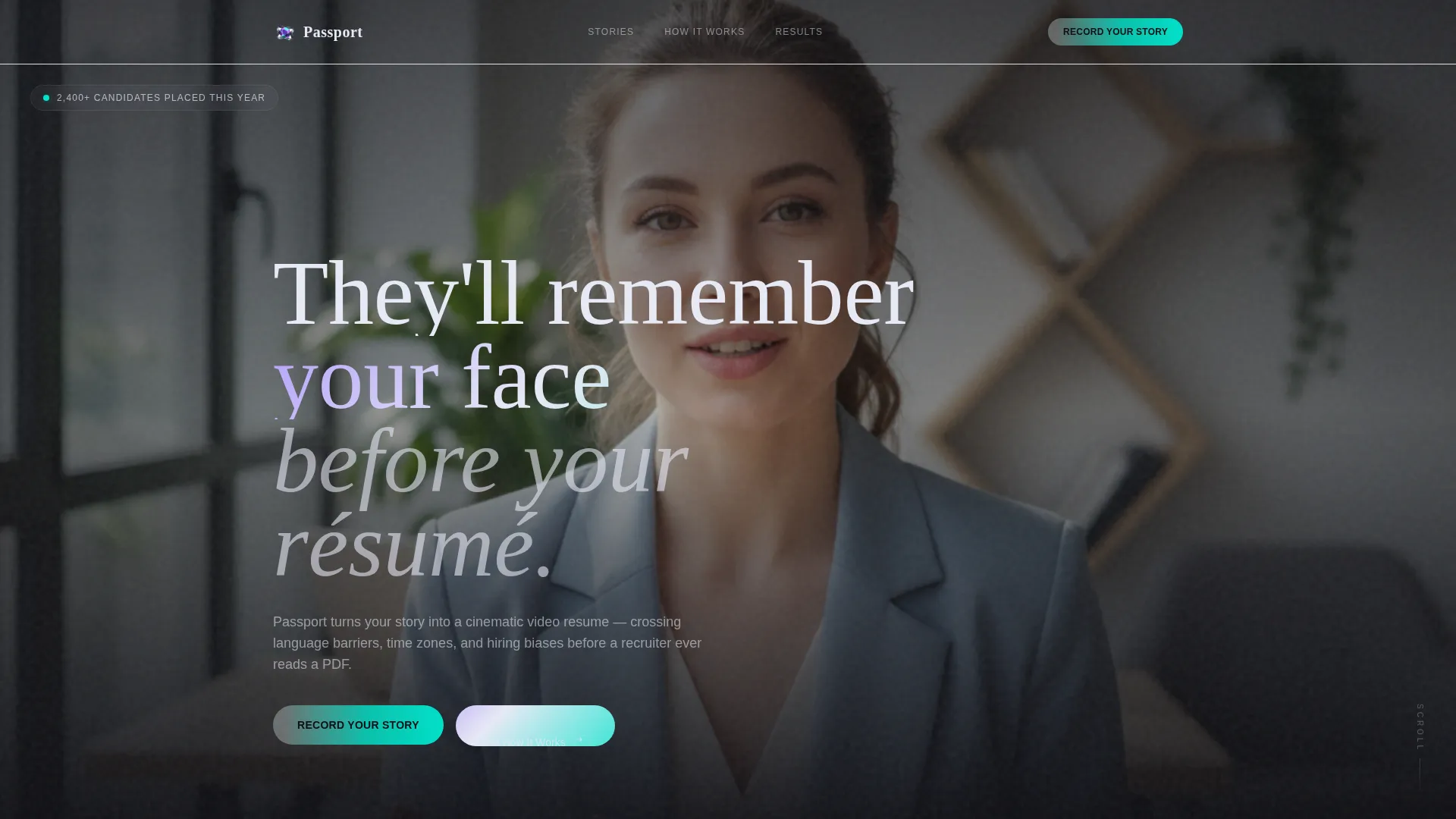 Cinematic Video Resume Landing Page Template