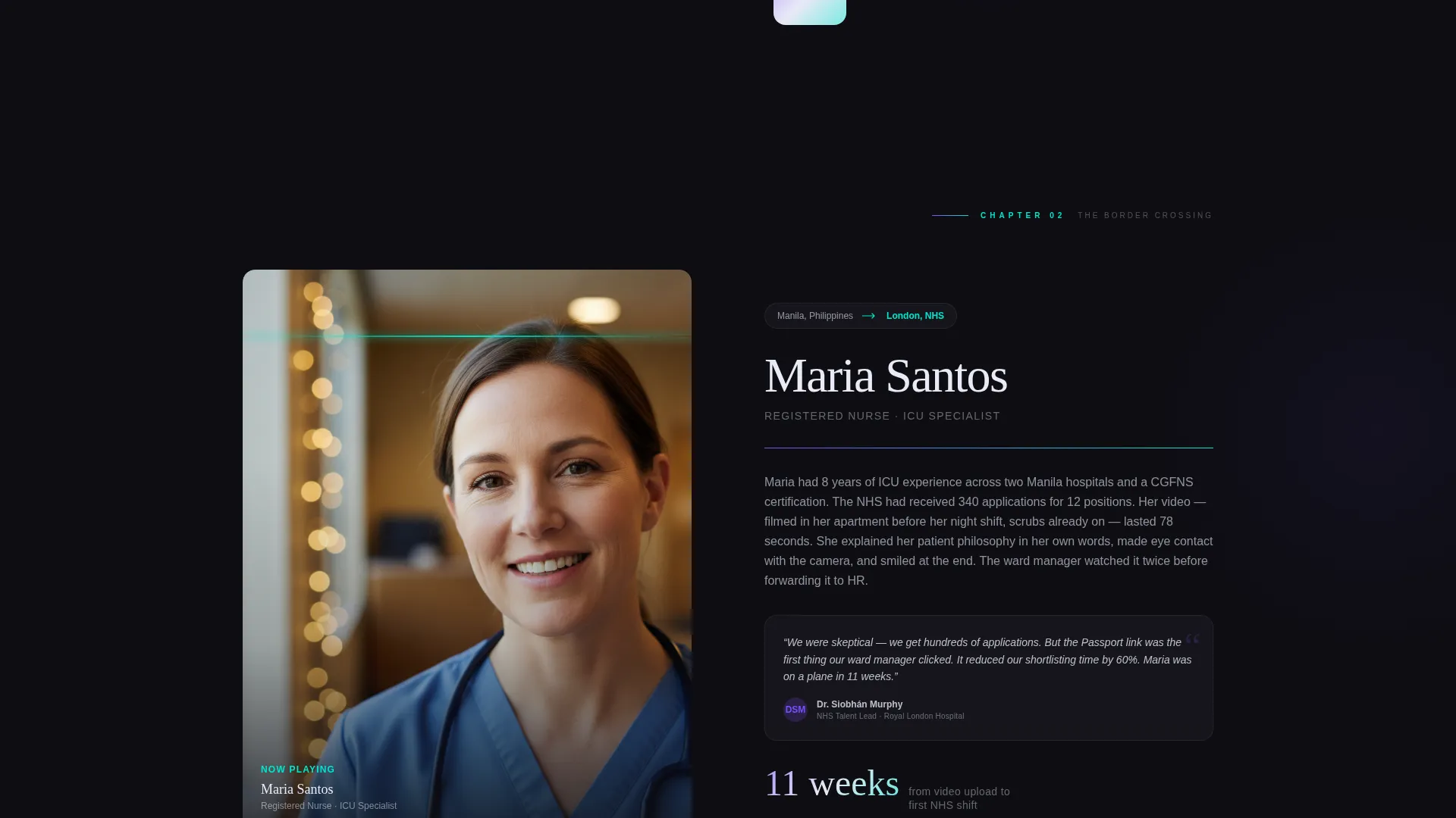 Cinematic Video Resume Landing Page Template