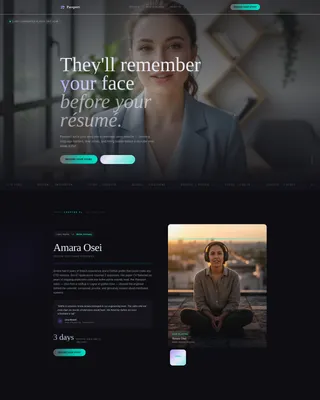 Cinematic Video Resume Landing Page Template