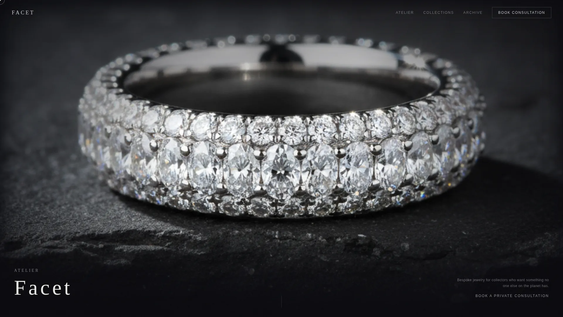 Bespoke Jeweler Dark Theme Landing Page Template