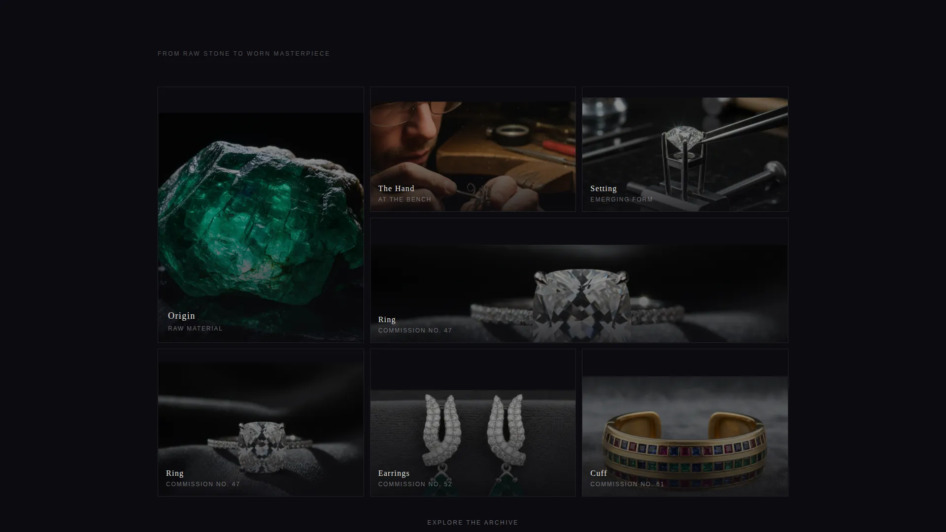 Bespoke Jeweler Dark Theme Landing Page Template