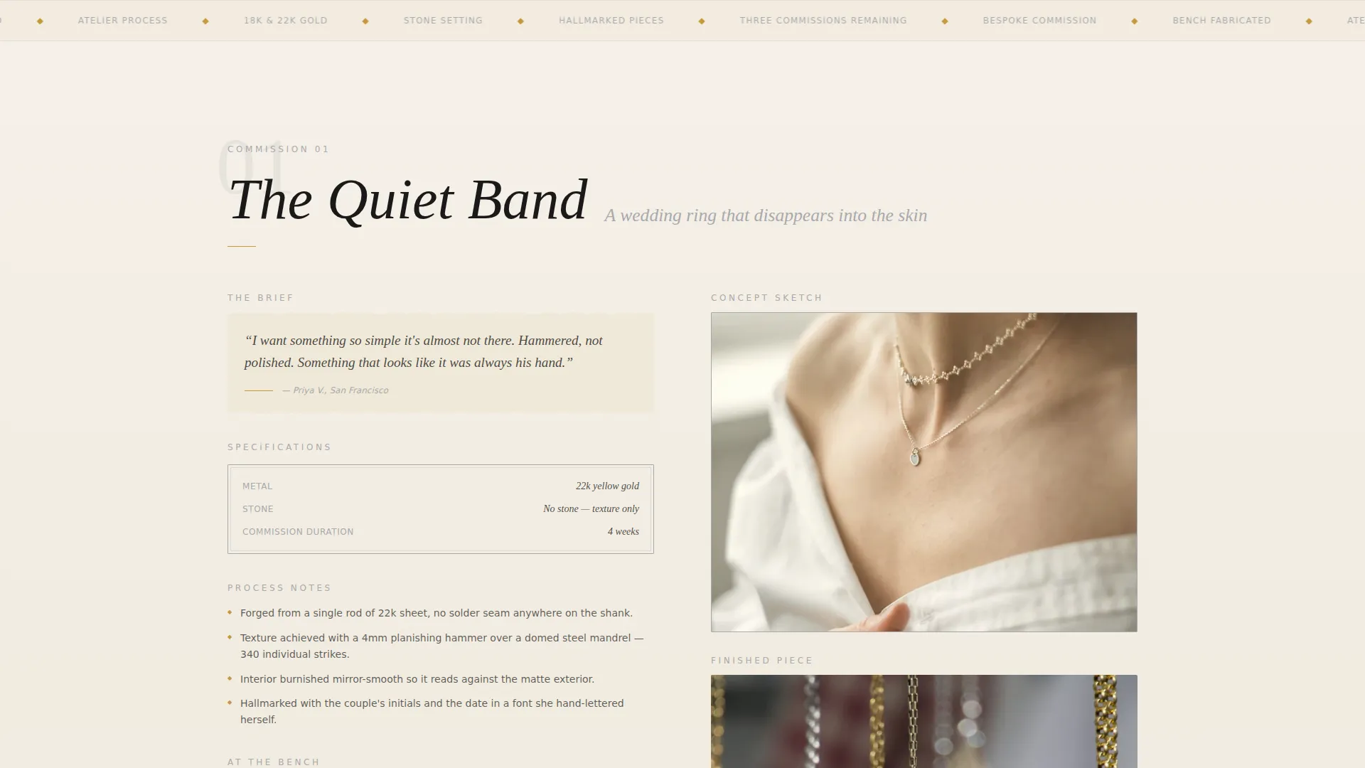 Immersive Jeweler Portfolio Landing Page Template