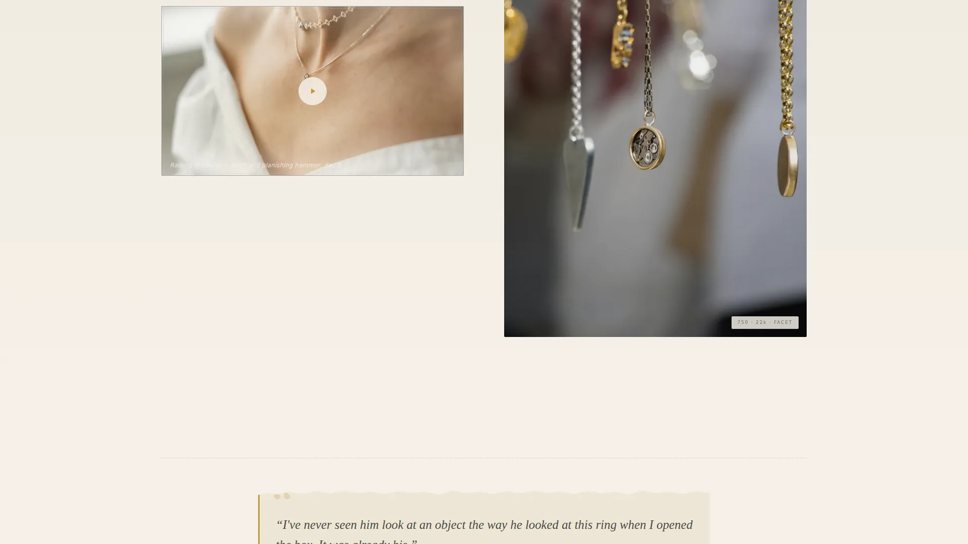 Immersive Jeweler Portfolio Landing Page Template