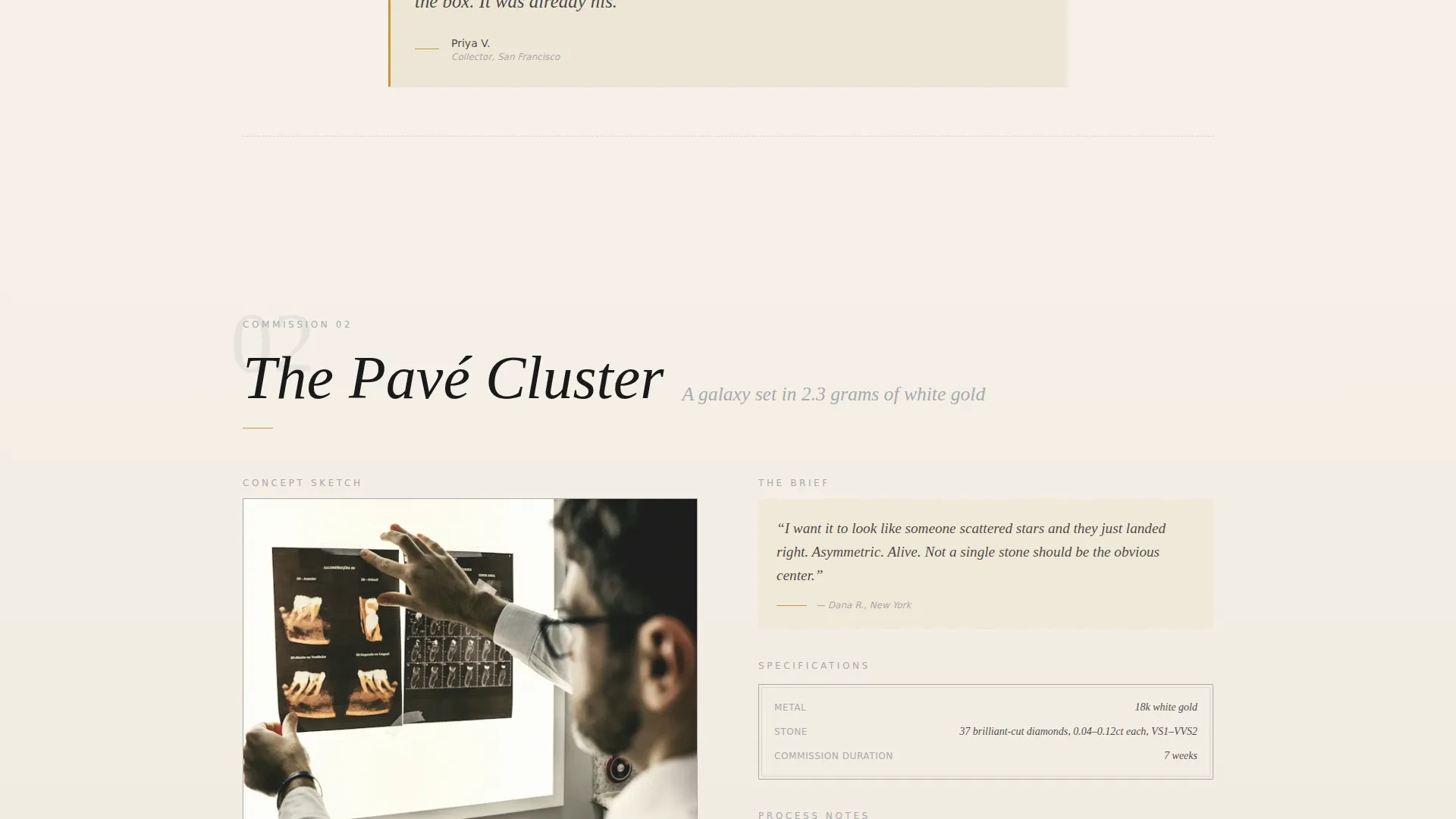 Immersive Jeweler Portfolio Landing Page Template
