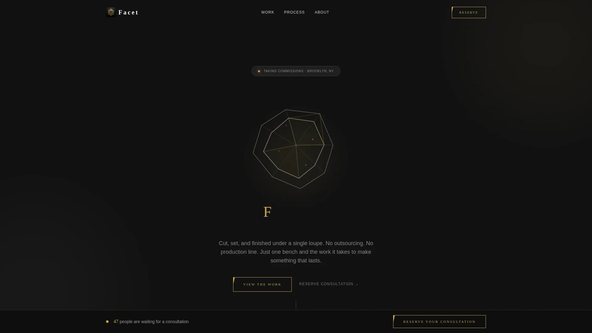 Gleaming Jeweler Portfolio Landing Page Template