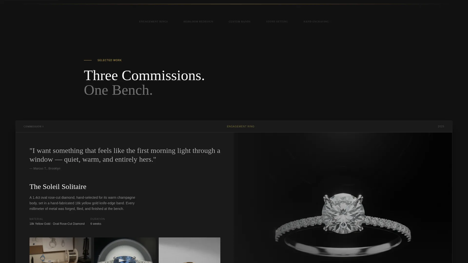Gleaming Jeweler Portfolio Landing Page Template