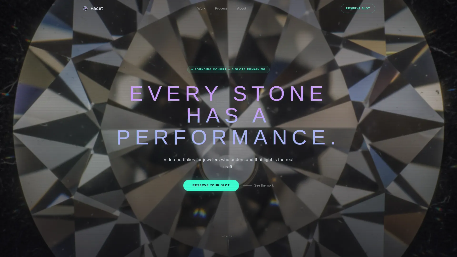 Cinematic Jeweler Video Portfolio Landing Page