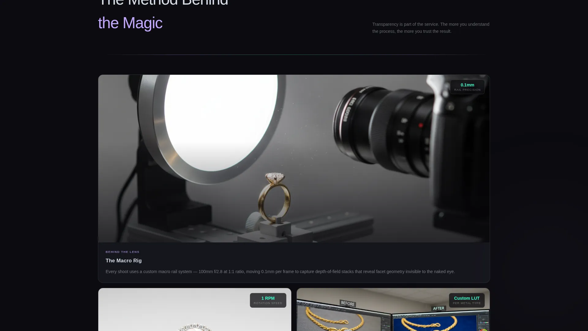 Cinematic Jeweler Video Portfolio Landing Page