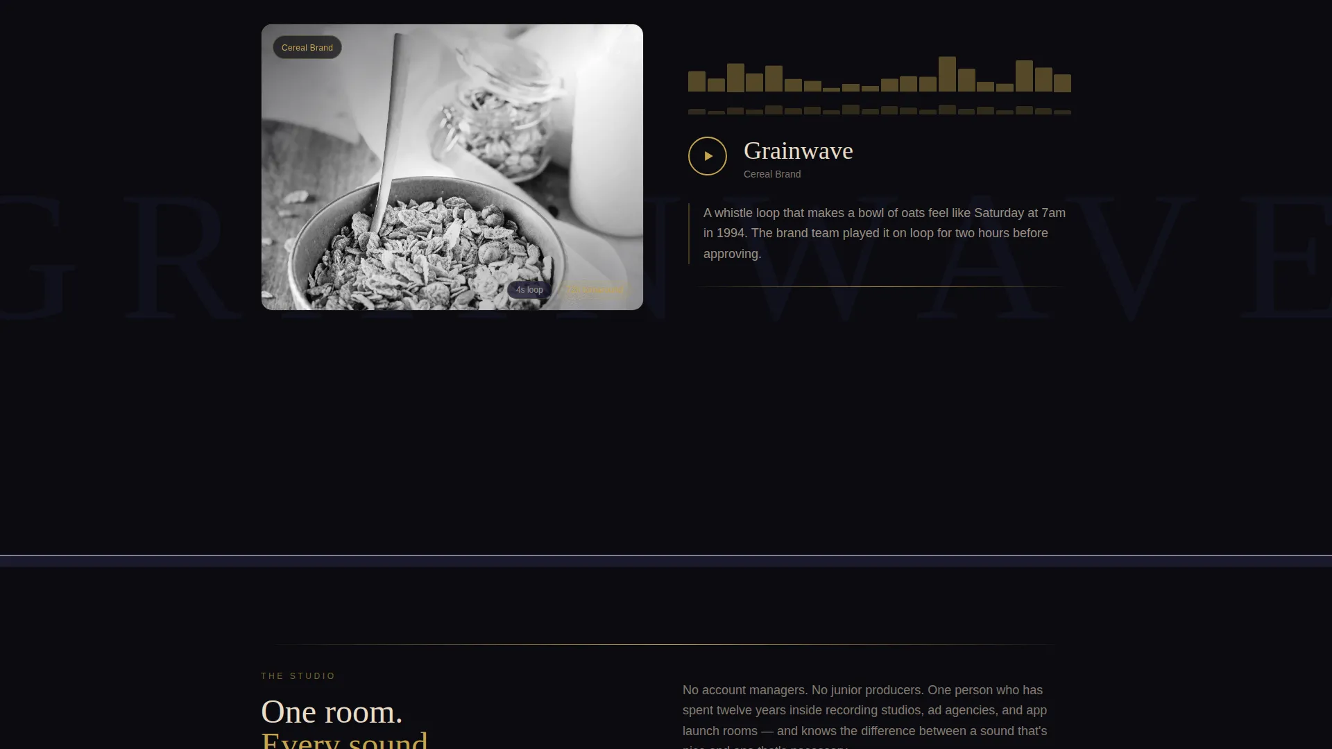 Dark Immersive Landing Page for Ad Music Creators