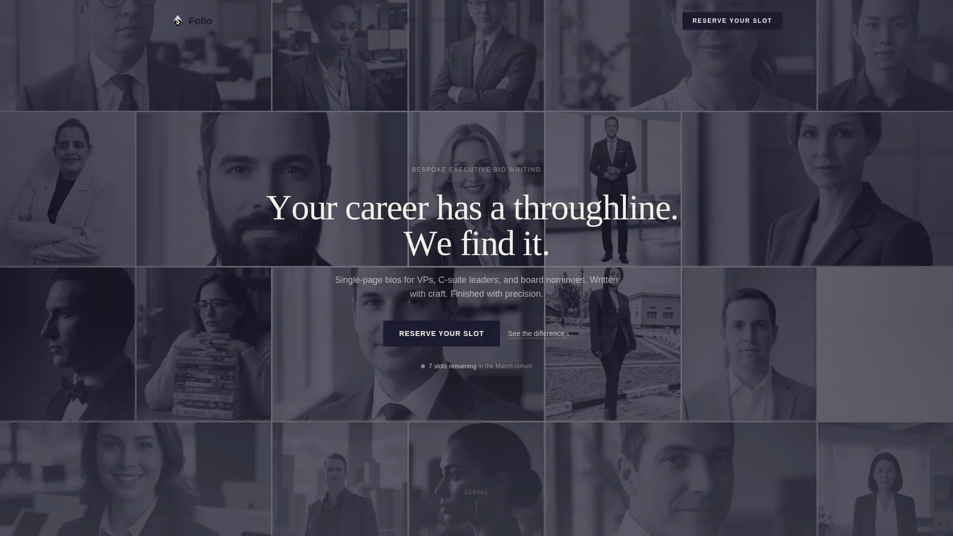 Executive Bio Writing Service Landing Page Template