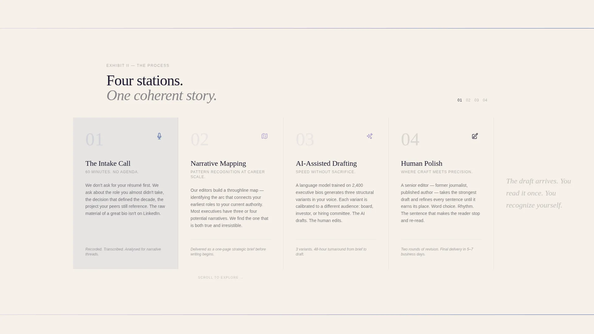 Executive Bio Writing Service Landing Page Template