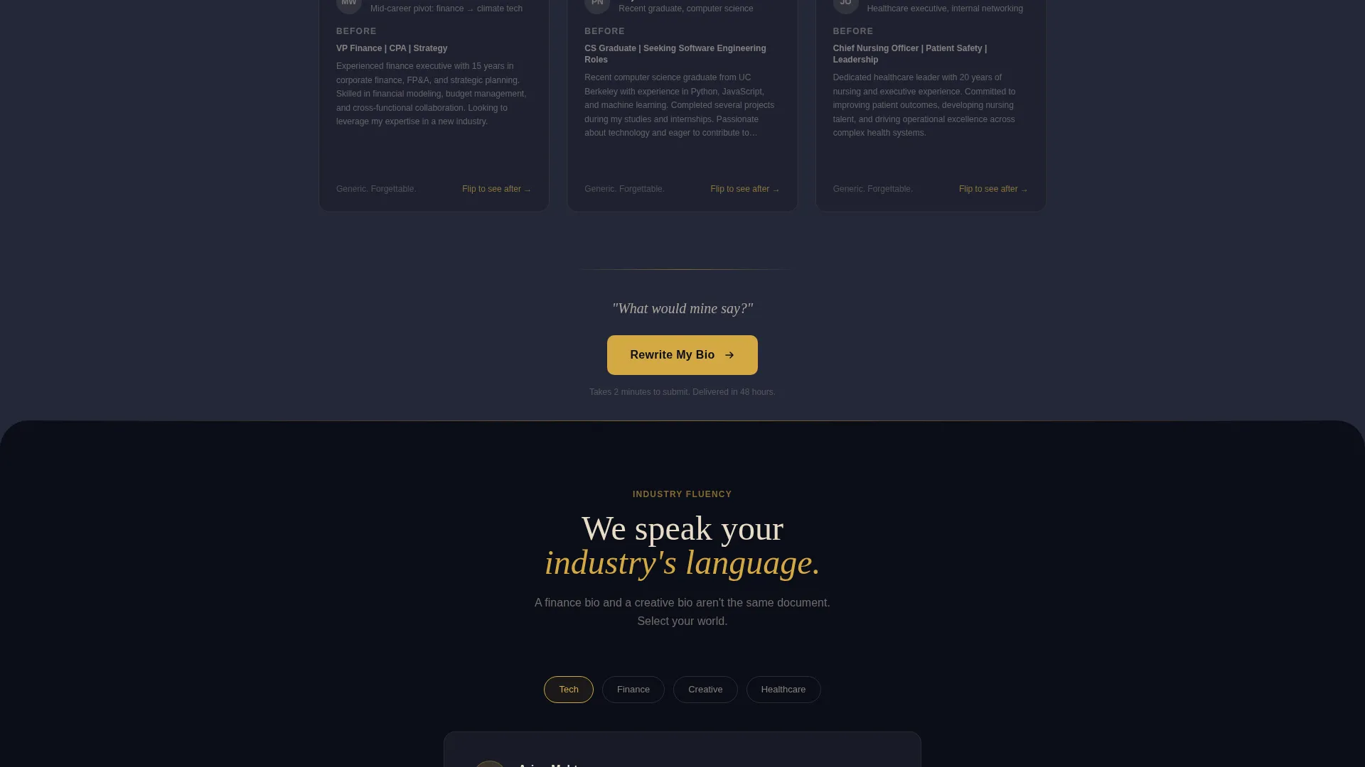 Magnetic Bio Landing Page Template for Job Seekers